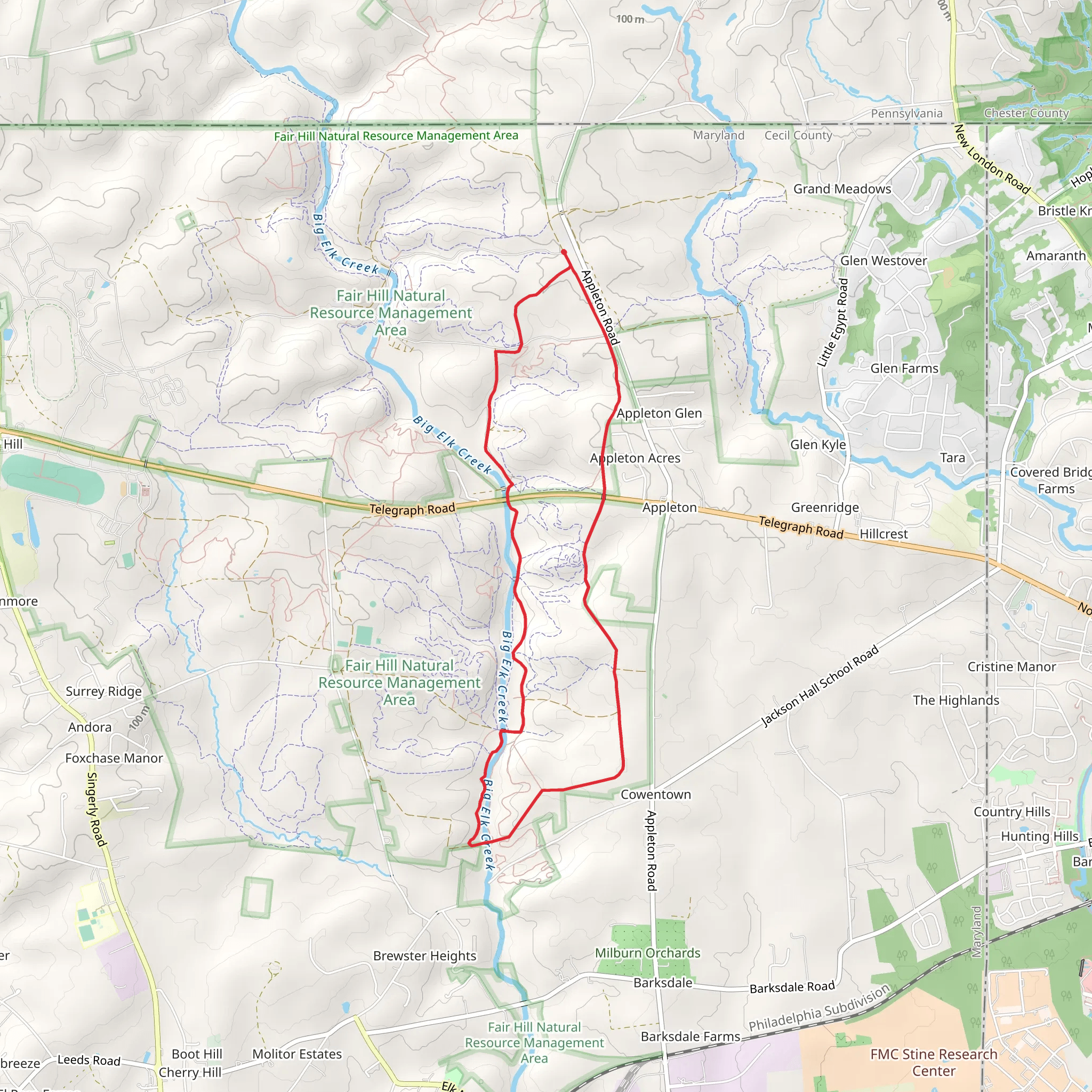 Green Trail and Big Elk Creek Loop mobile static map