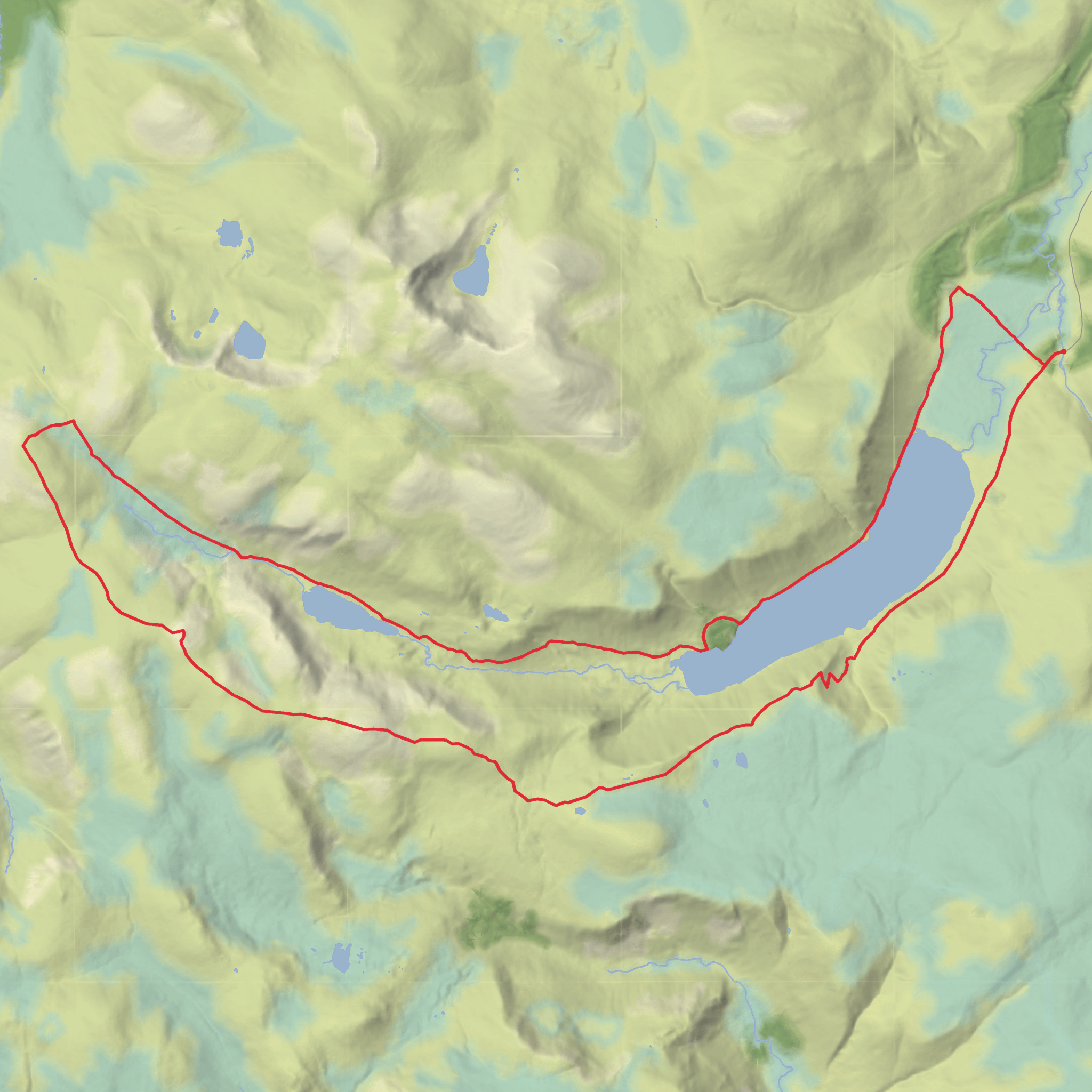 Loch Muick, Dubh Loch, Carn an t-Sagairt Mor, Cairn Bannoch, Broad Cairn and Creag Bhiorach Loop mobile static map