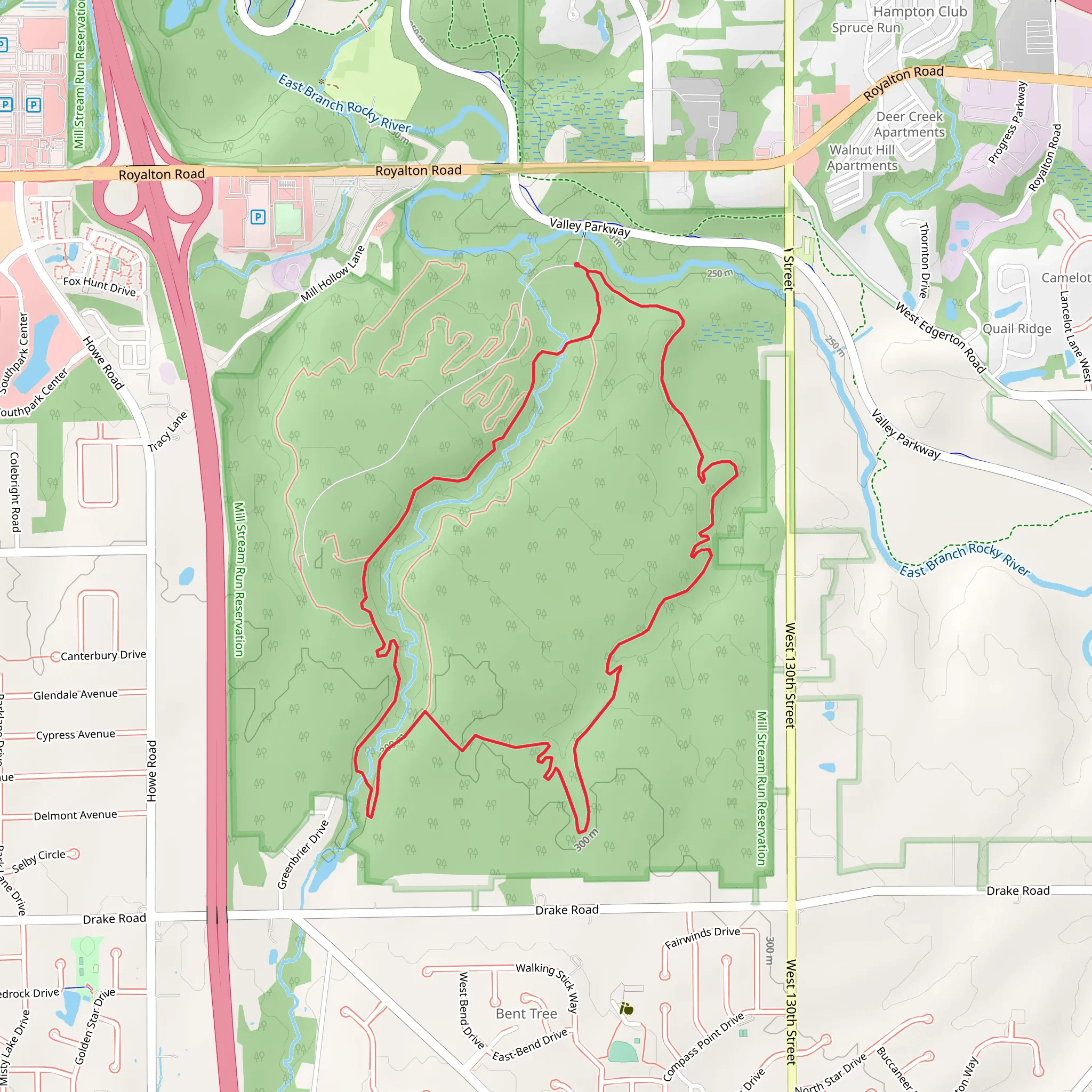 Yellow and Red Loop Trail mobile static map