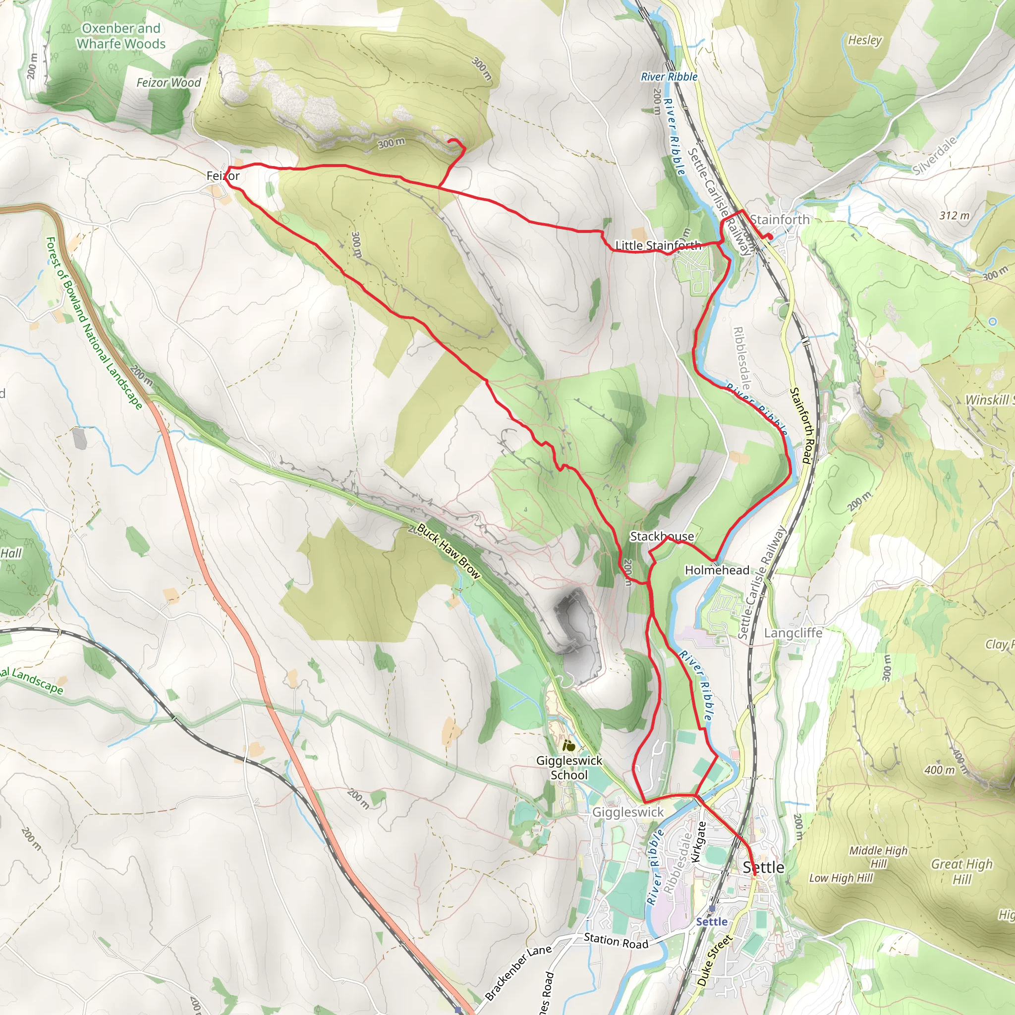 Feizor Thwaite and Stainforth Force Loop mobile static map