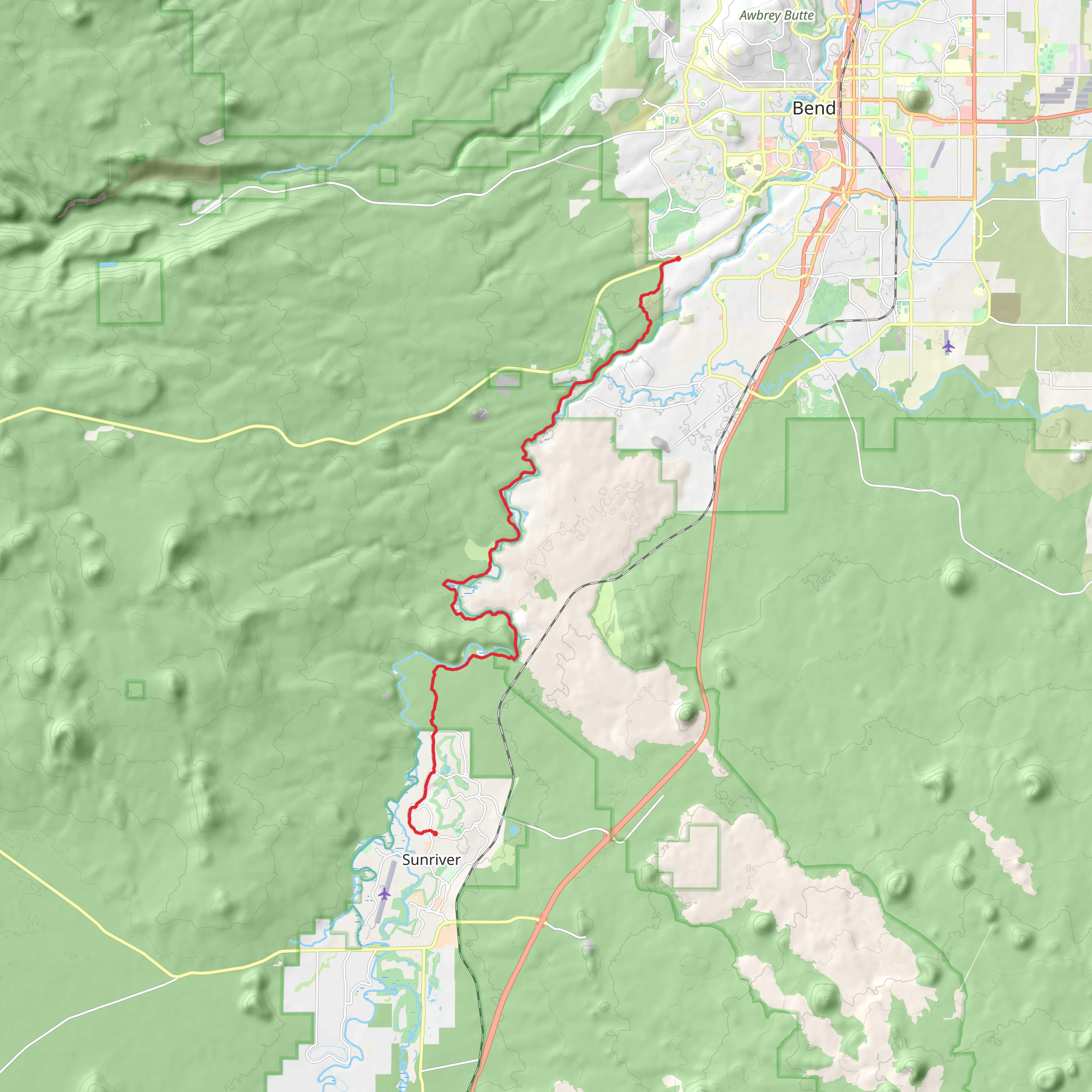 Haul Road and Deschutes River Trail mobile static map