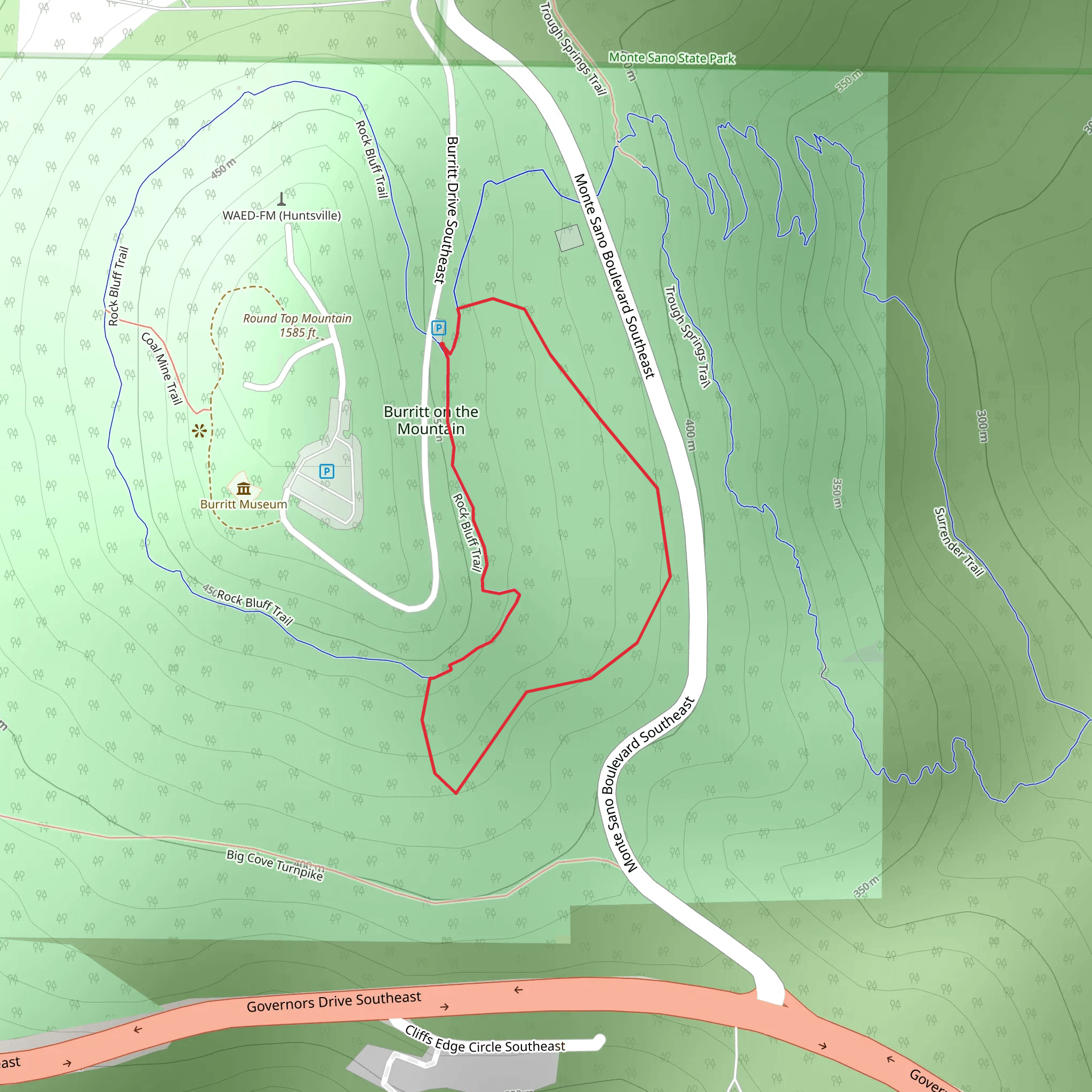Rock Bluff Loop Trail mobile static map