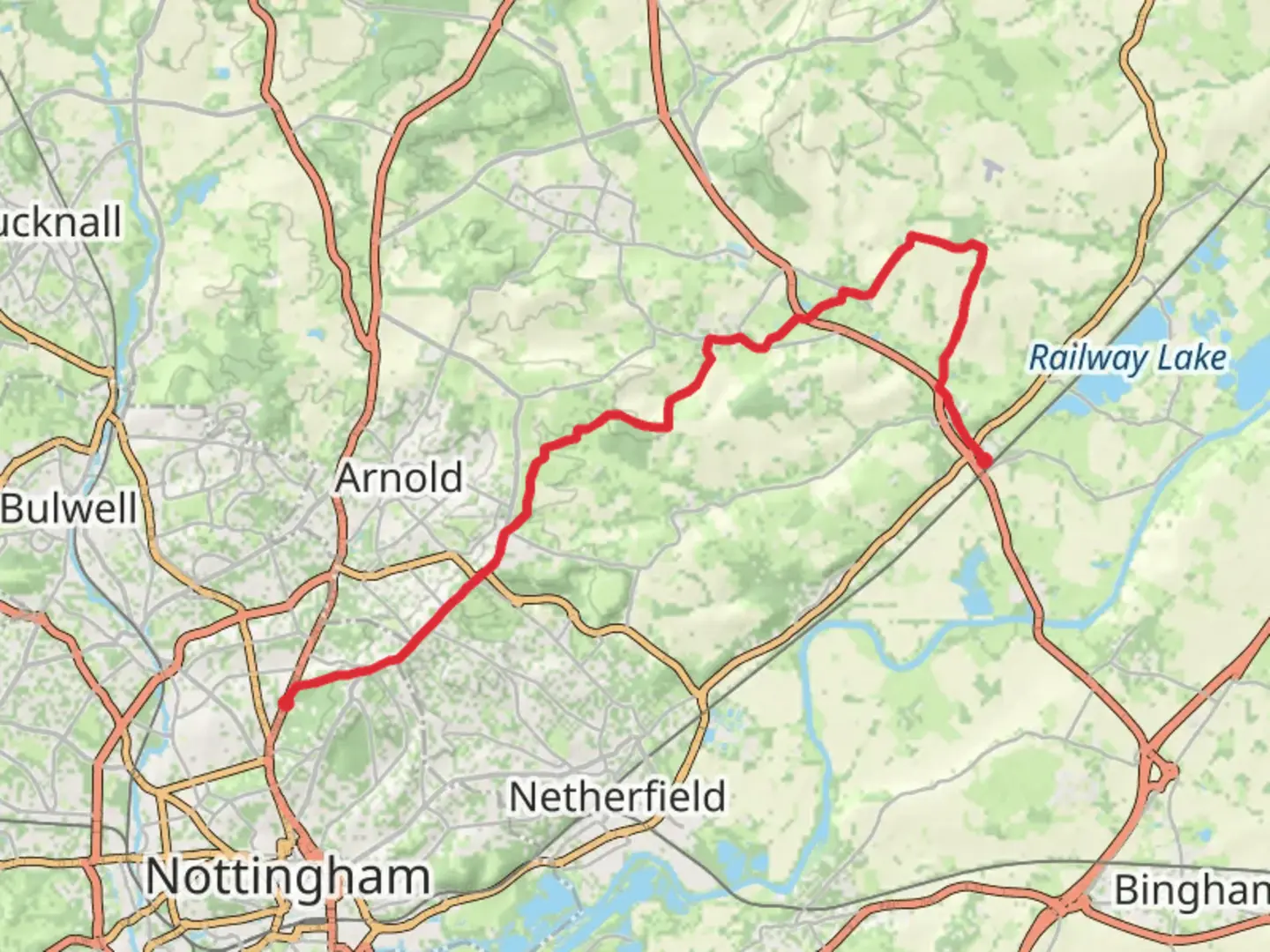 An image depicting the trail Nottingham to Lowdham Walk and its surrounding area.