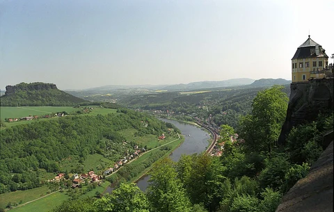 Koenigstein Fortress via Alte Festungsstraße and Malerweg