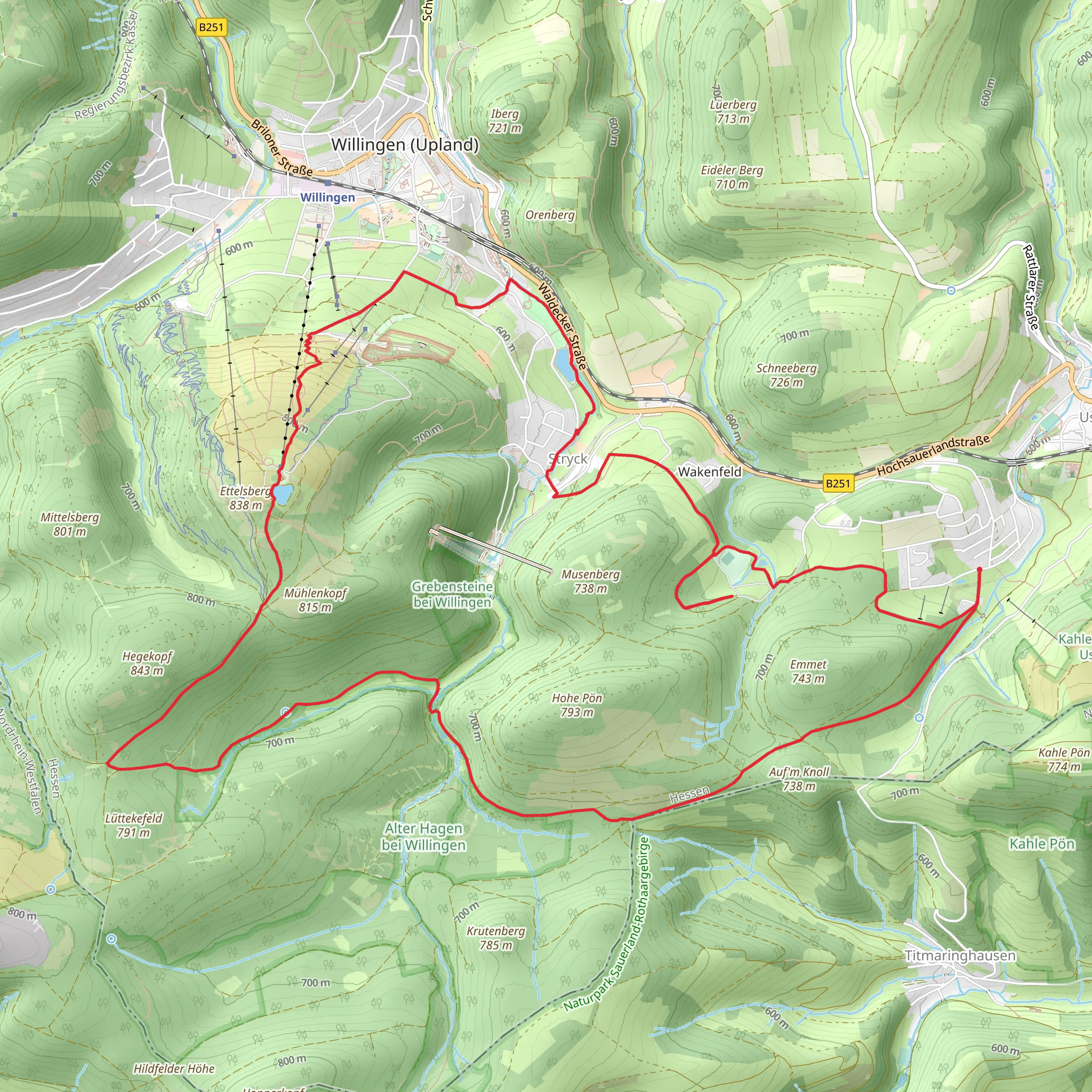 Stryck Forst, Ettelsberg and Musenberg Loop mobile static map