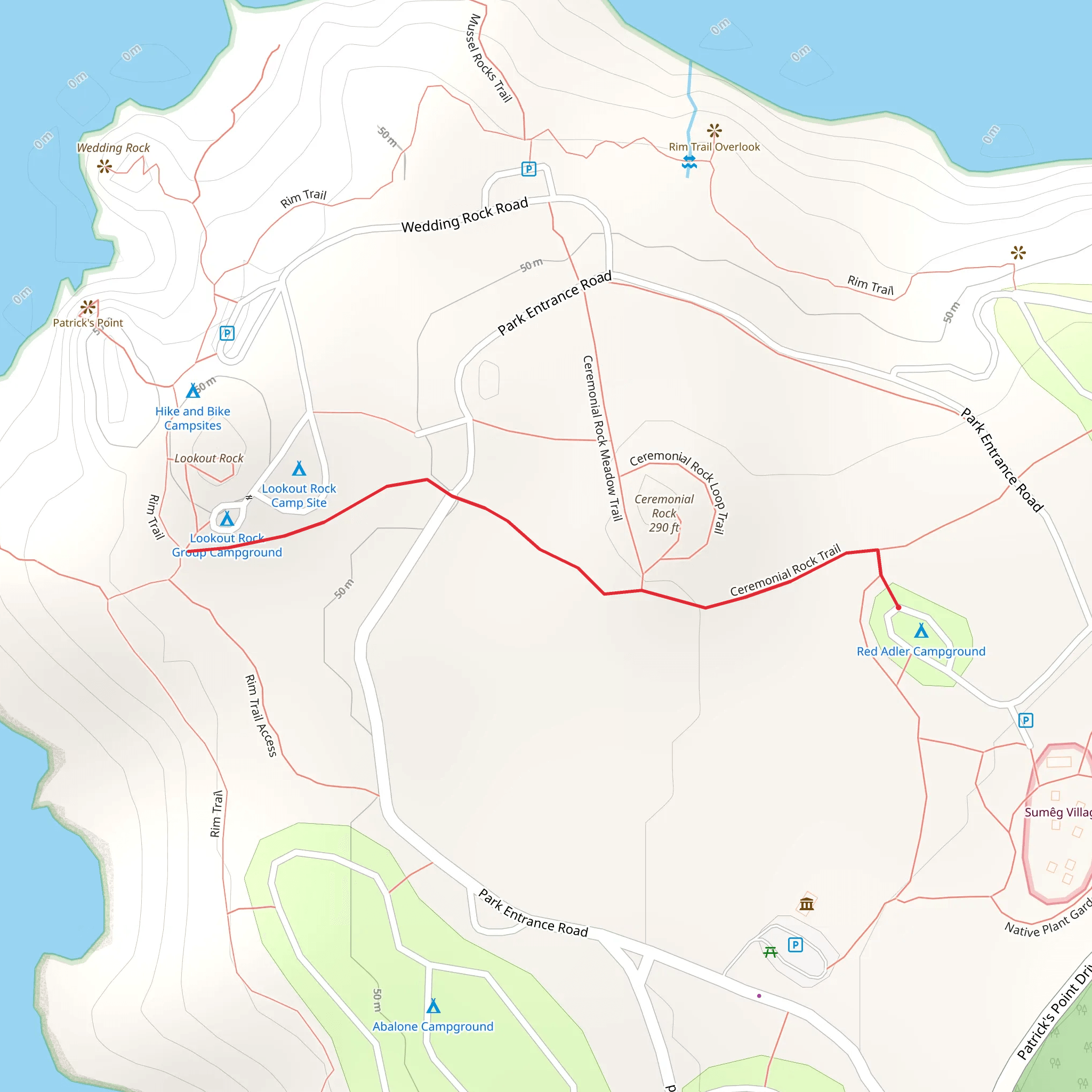 Ceremonial Rock Trail mobile static map