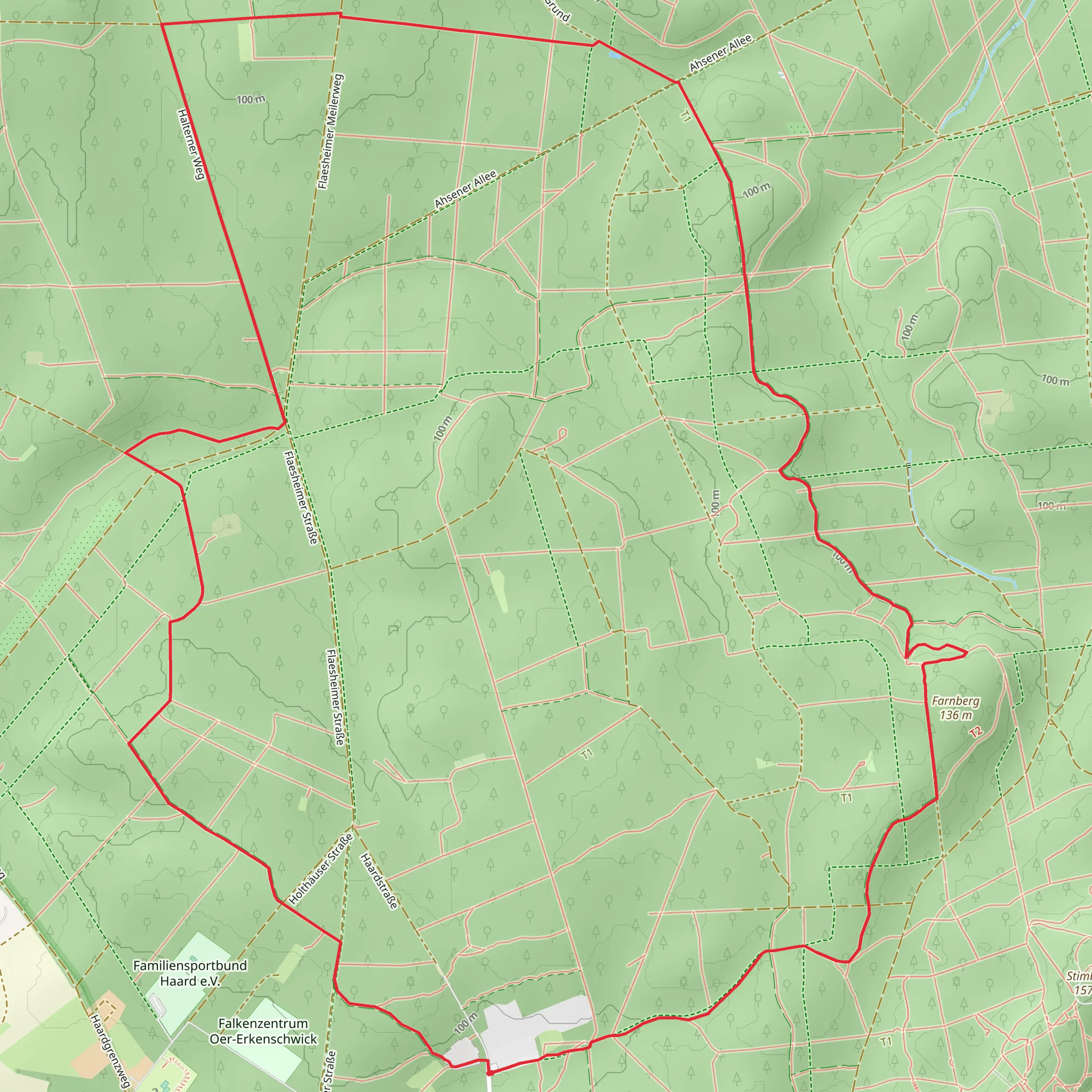 Die Haard Waldpromenade and Recklinghausen - Duelmen Bf Loop mobile static map