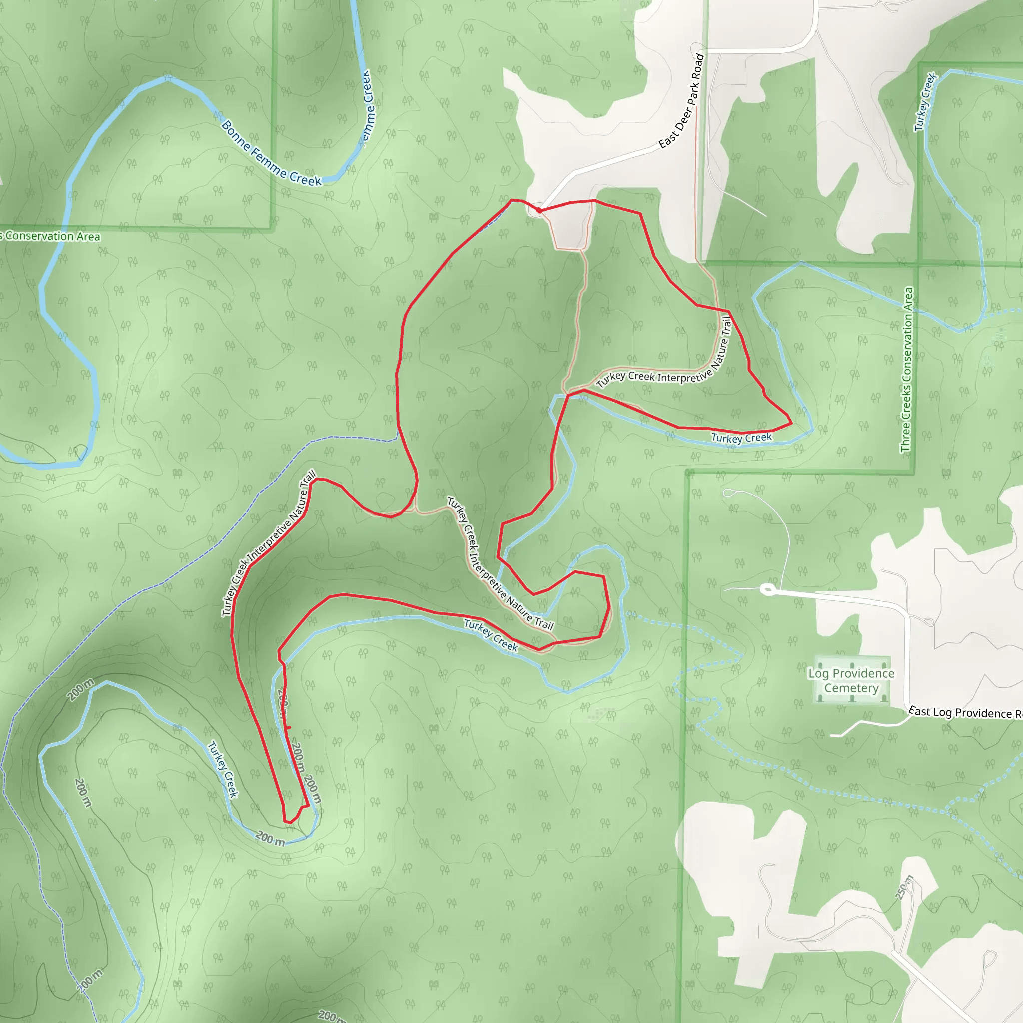 Three Creeks Loop Trail mobile static map