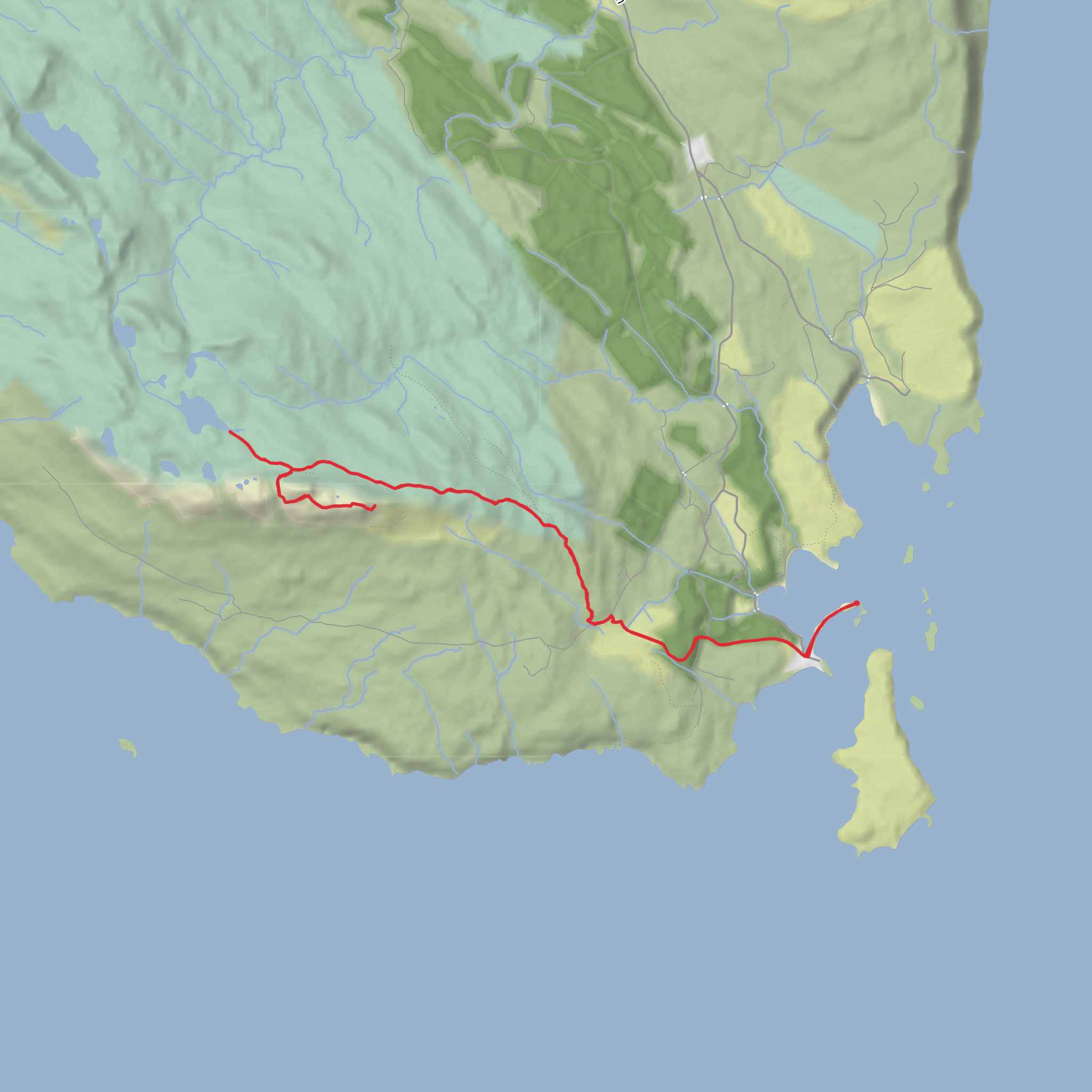 An Sgurr and Loch nam Ban Mora from Eigg mobile static map