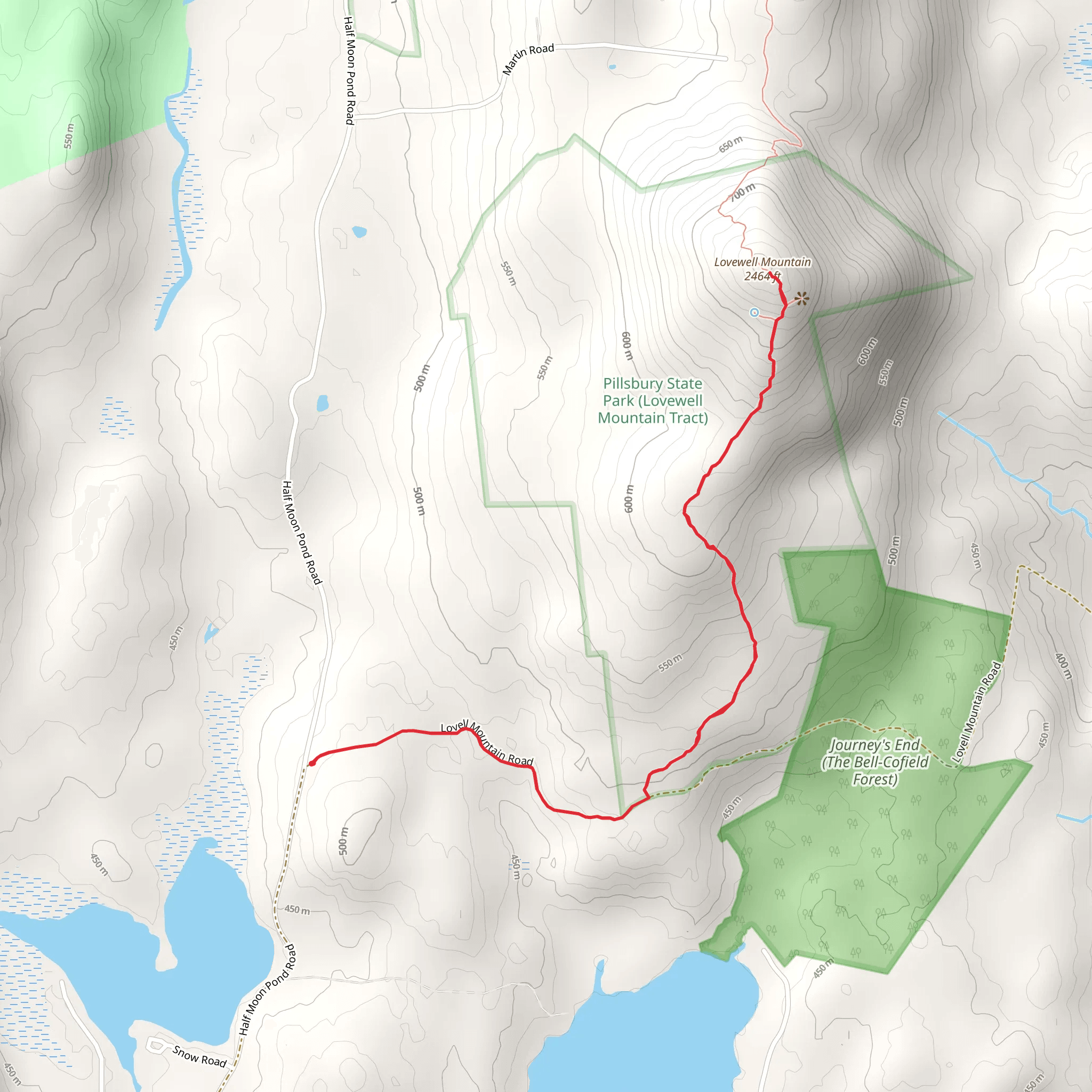 Lovewell Mountain mobile static map
