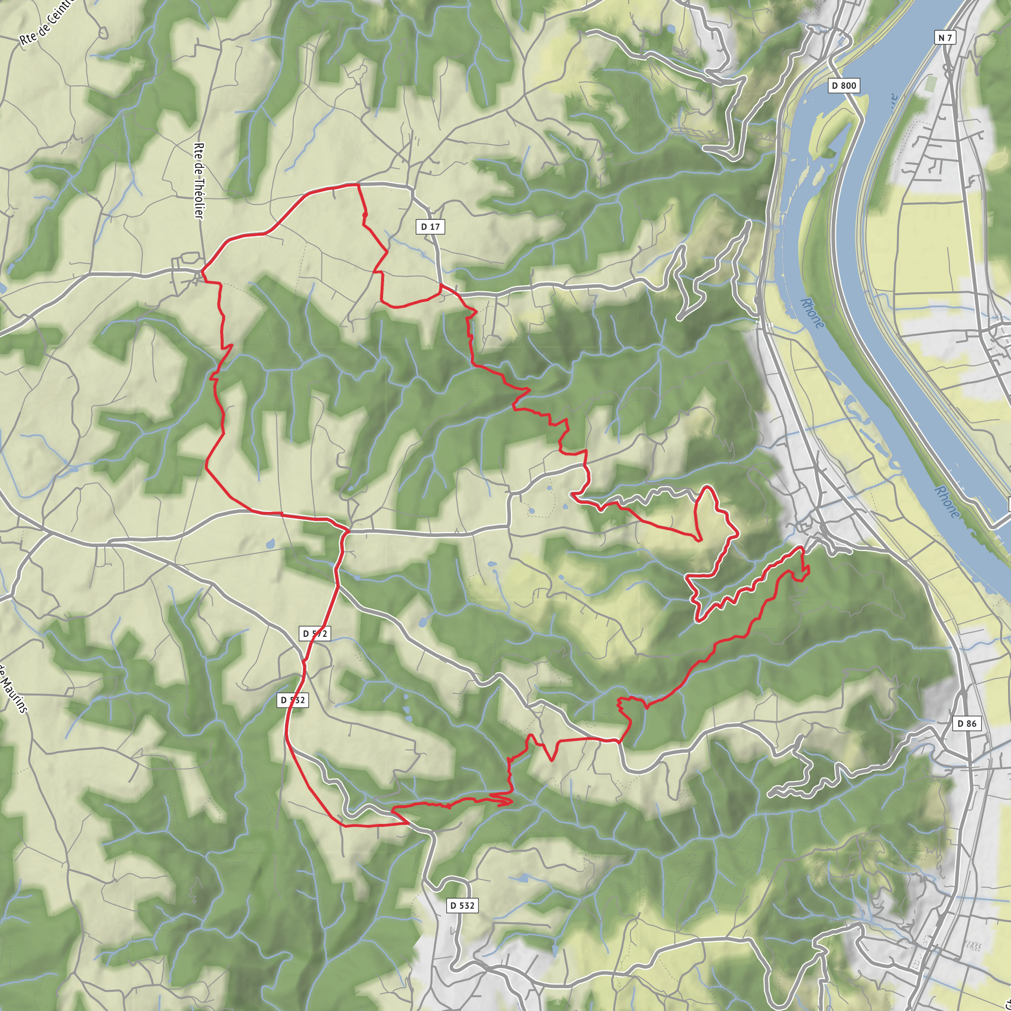 Secheras via Vion-Lemps and Cheminas mobile static map