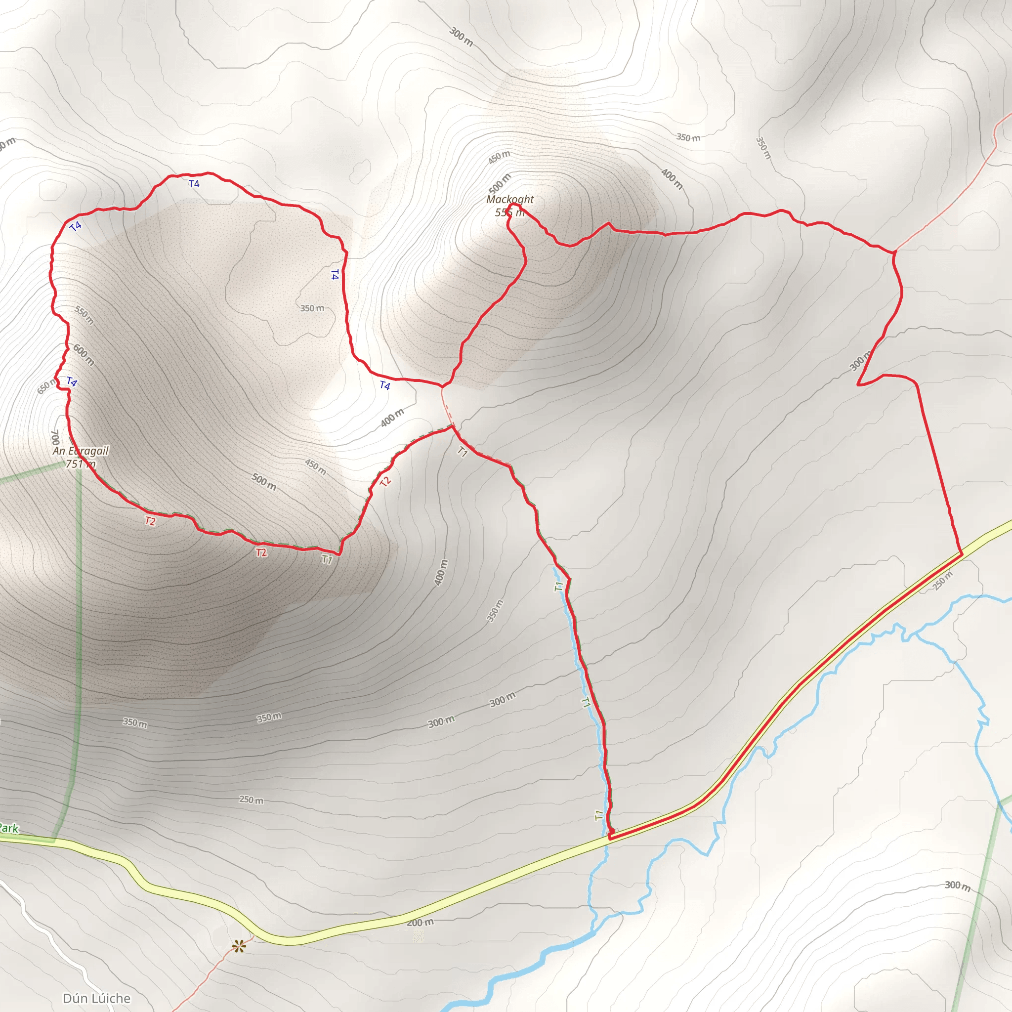 Errigal & Mac Uchta - North ridge scrambling mobile static map