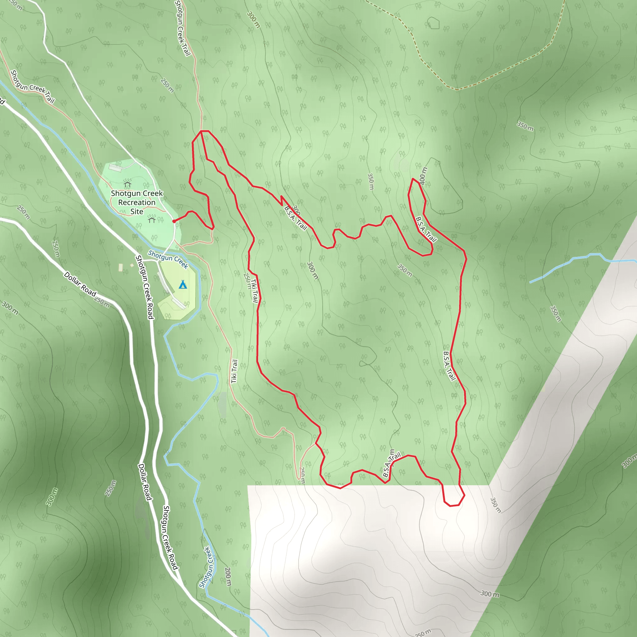 BSA and Tiki Loop Trail mobile static map