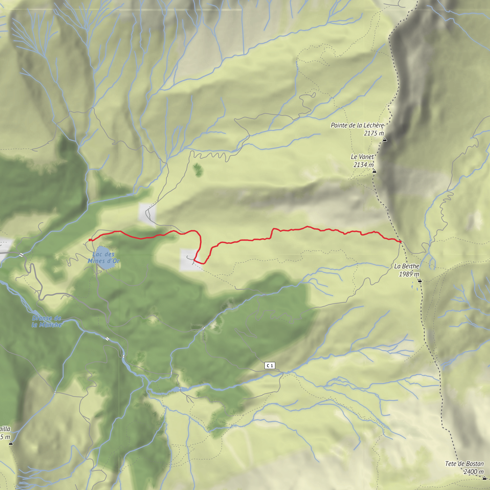Col de Doux Hike mobile static map