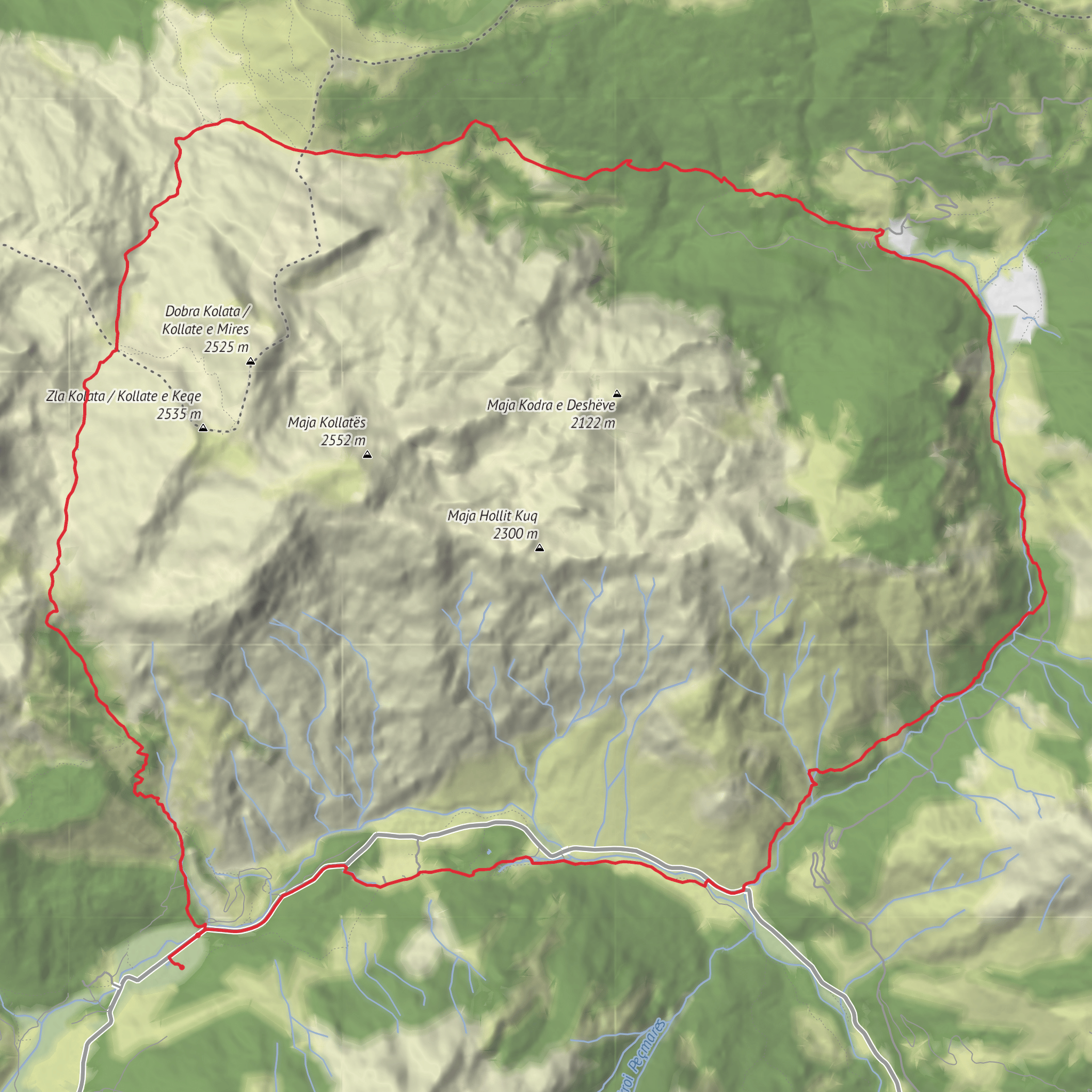 Valbone through Montenegro mobile static map