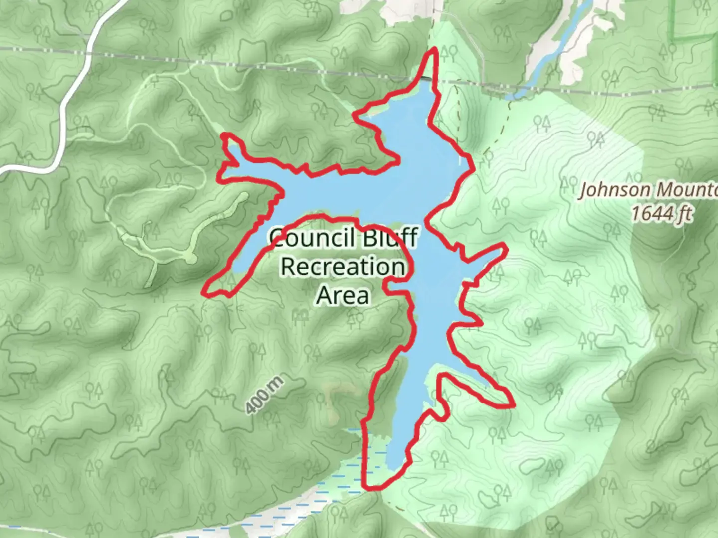 An image depicting the trail Council Bluff Lake Loop and its surrounding area.