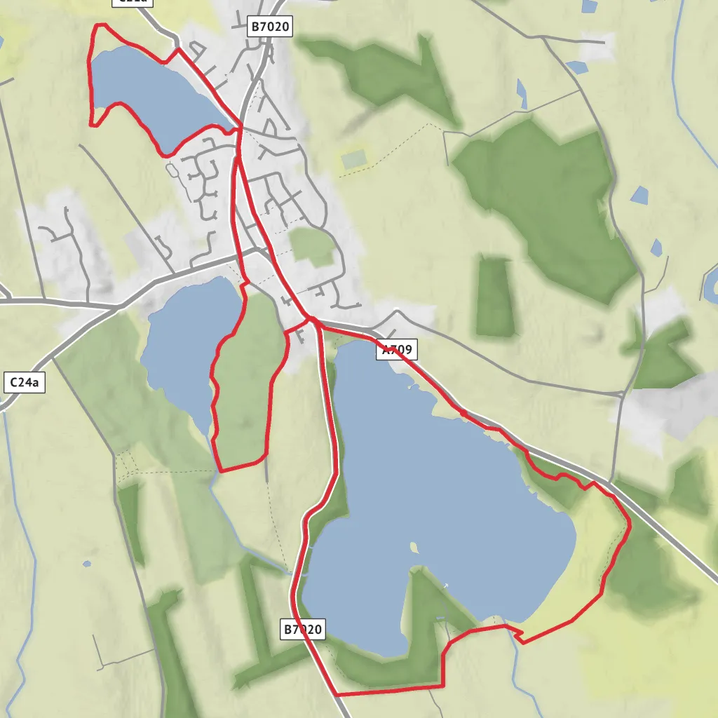 Castle, Mill and Kirk Loch Walk from Lochmaben mobile static map
