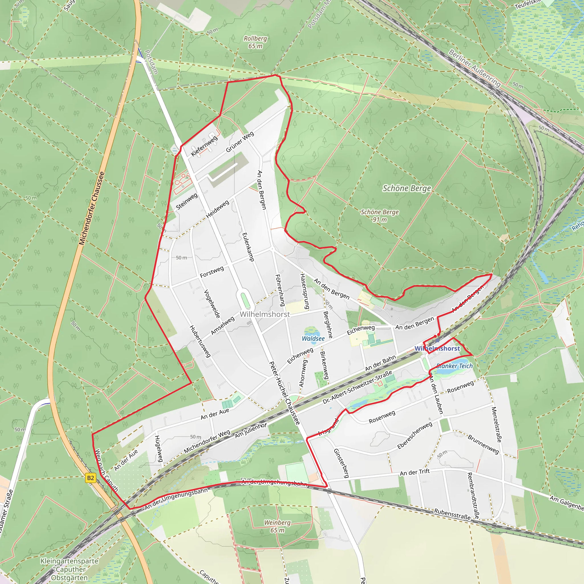 Rundweg um Wilhwlmshorst mobile static map