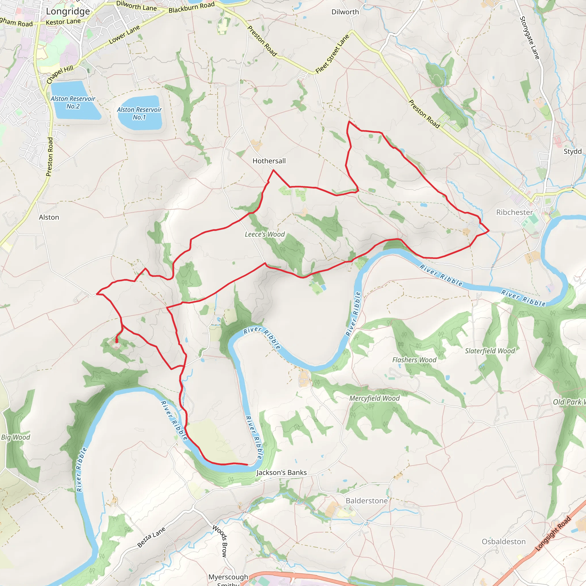 Jackson's Bank and King's Wood Loop mobile static map