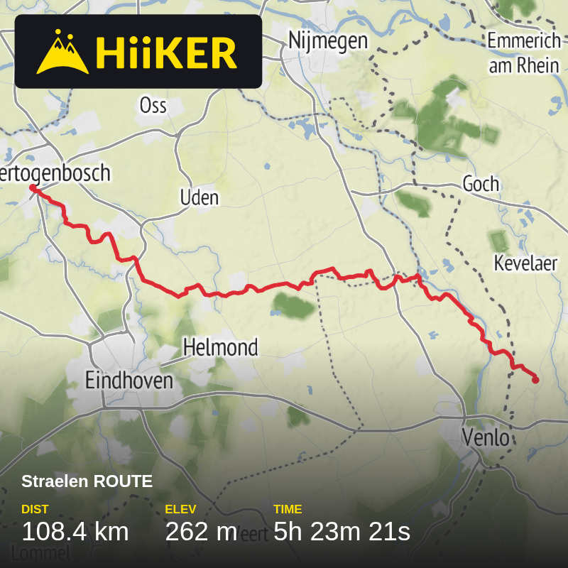 A map preview of the recording Straelen ROUTE.