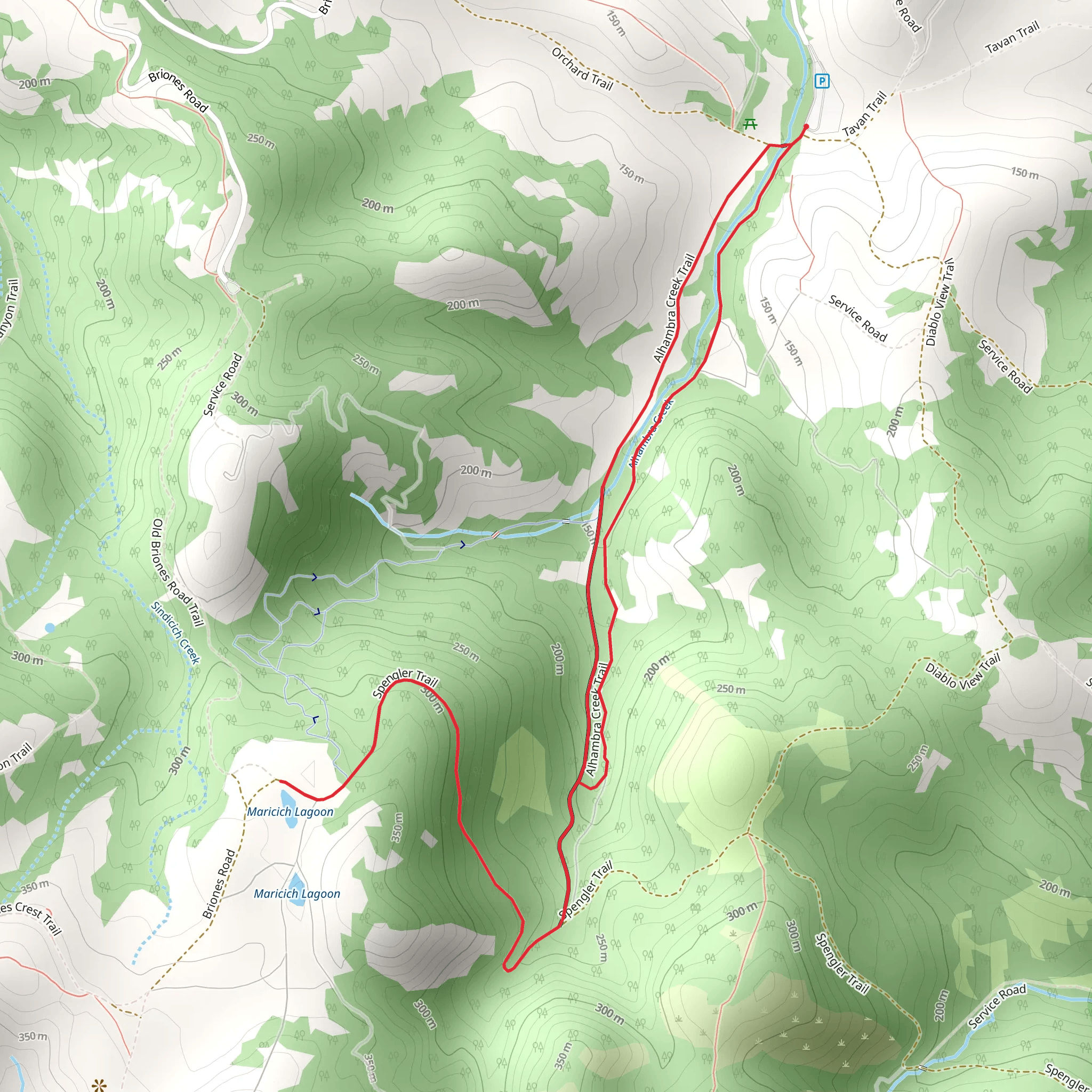 Maricich Lagoon via Alhambra Creek Trail mobile static map