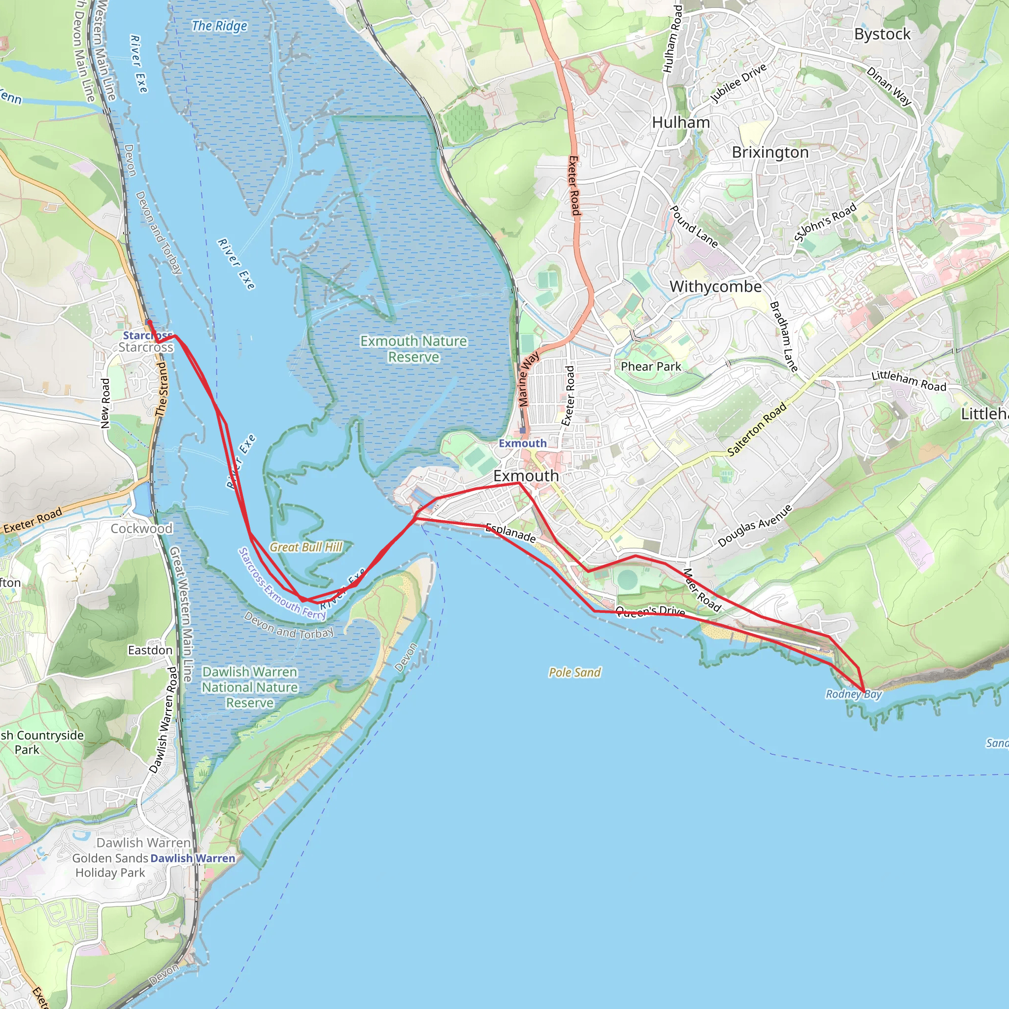 Riviera Line - Starcross - Orcombe Point mobile static map