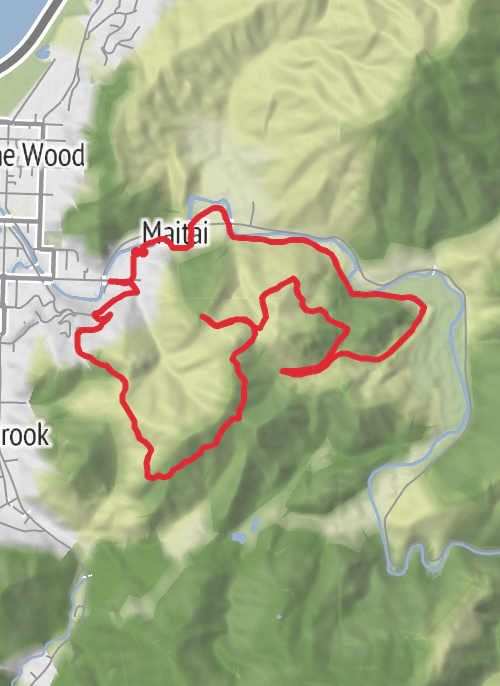Hike on Cleeveland trc, Jacks Track to Maitai golf course Loop mobile static map