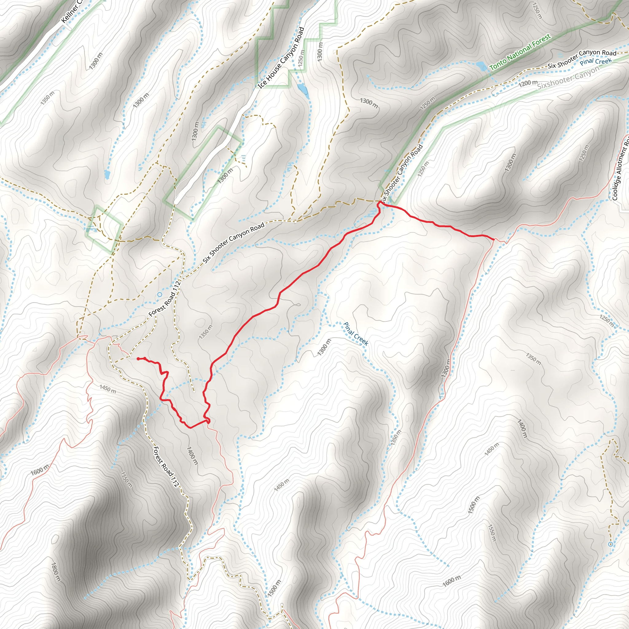 Check Dam via Six Shooter Trail mobile static map