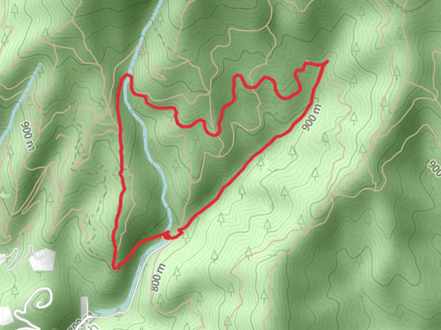 An image depicting the trail Trail 3, Trail A and Cave Loop Trail and its surrounding area.