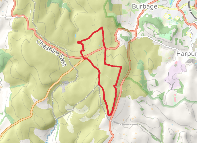 Axe Edge Moor Trig + Cheeks Hill Walk From Derbyshire Bridge mobile static map