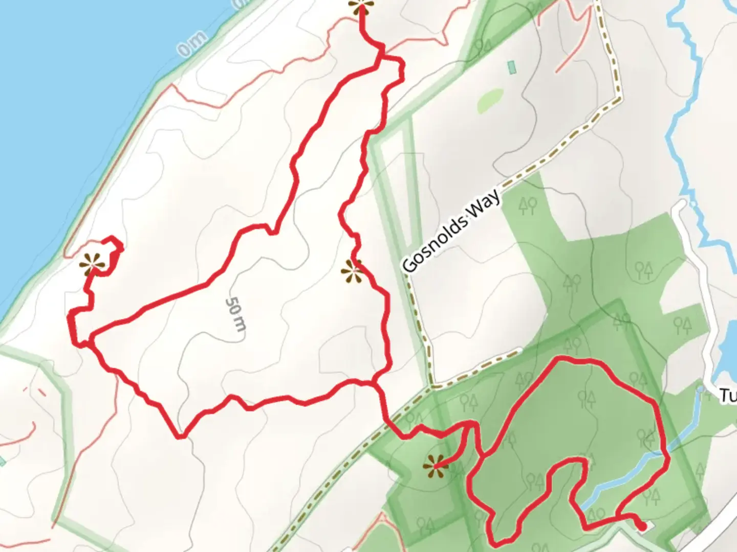 An image depicting the trail Prospect Hill and Menemsha Hills Reservation Loop and its surrounding area.