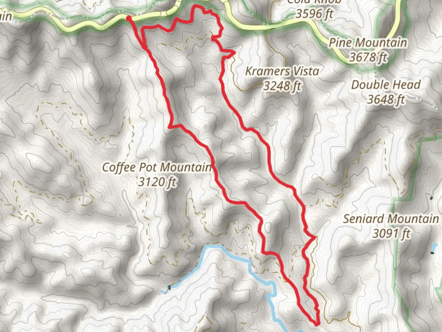An image depicting the trail Trace Ridge and Wash Creek Road Loop and its surrounding area.
