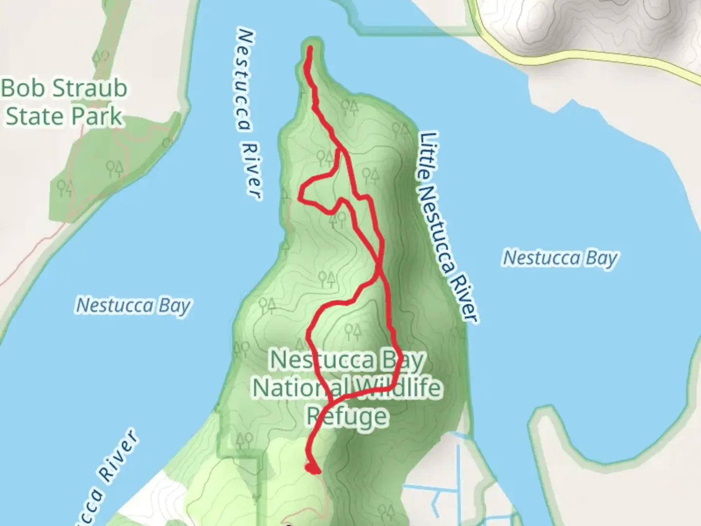 An image depicting the trail Two Rivers Loop Trail and its surrounding area.