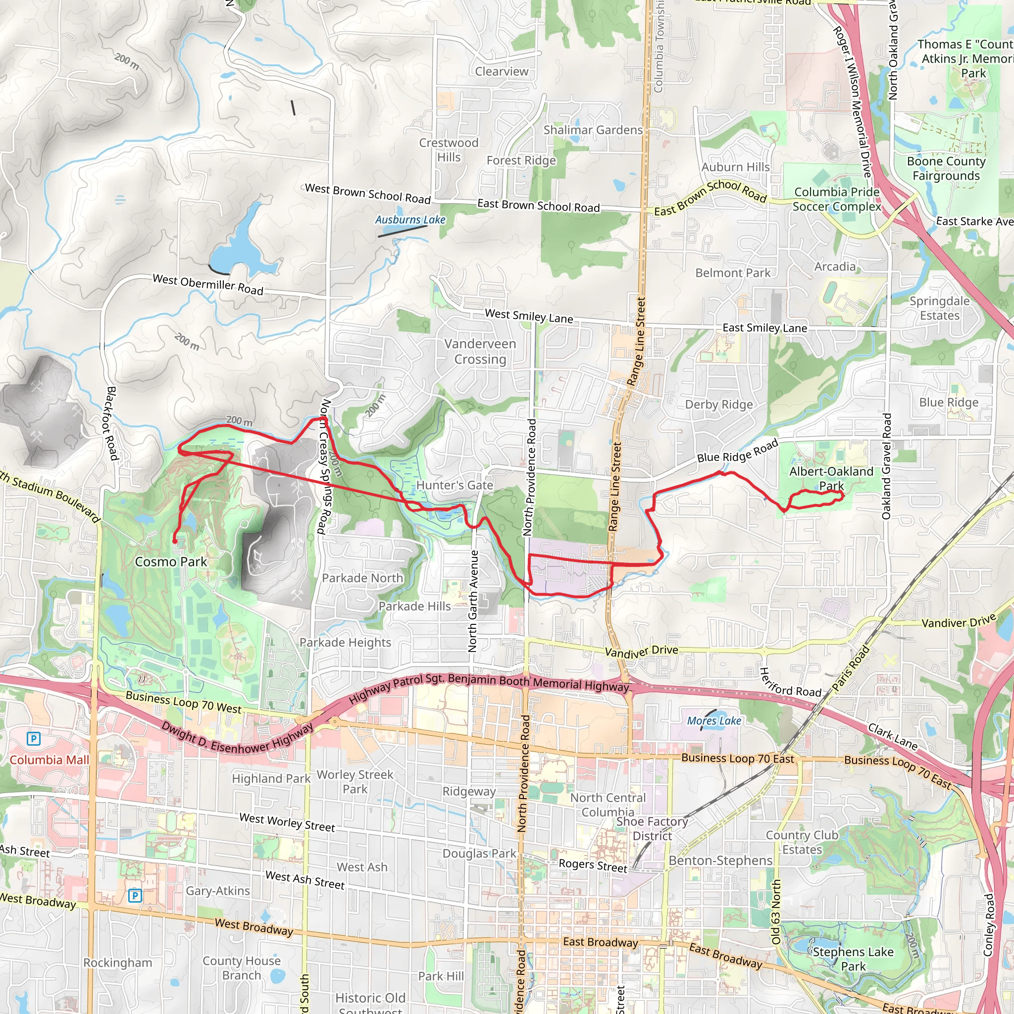 Bear Creek Trail mobile static map