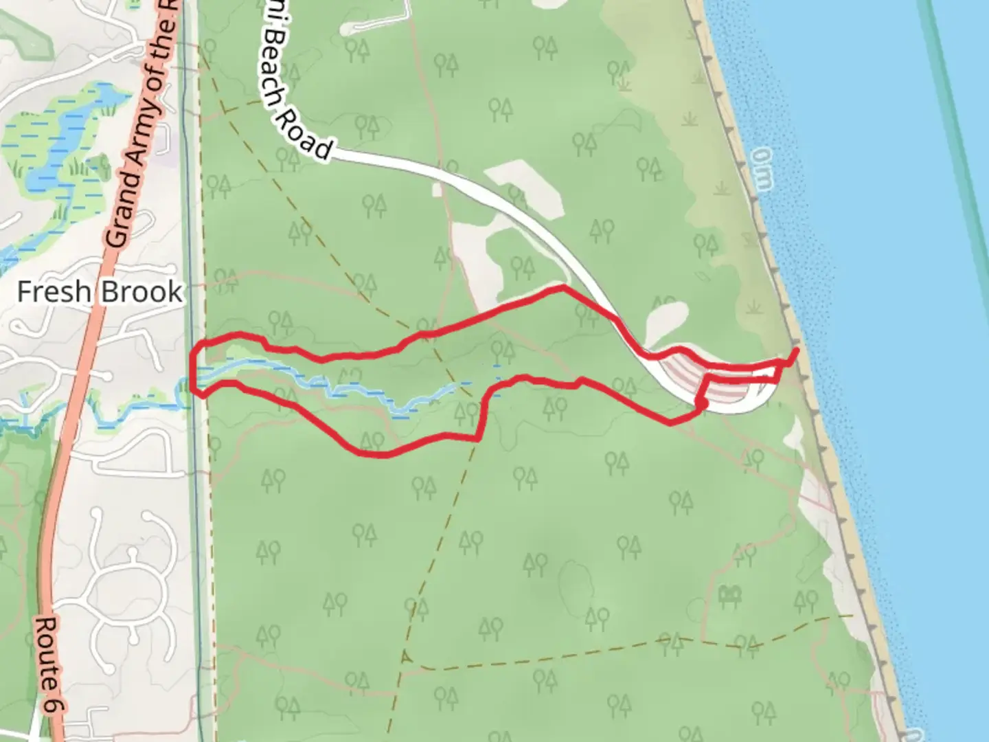 An image depicting the trail Fresh Brook Loop and its surrounding area.