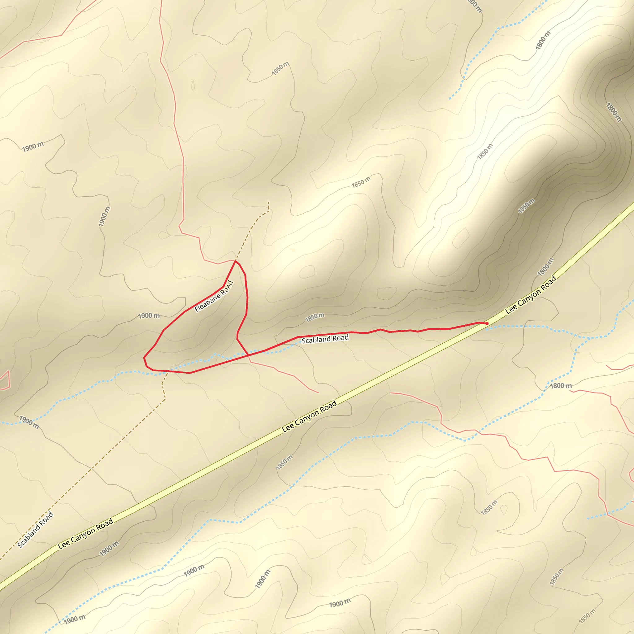 Scabland Road and Fleabane Road Loop mobile static map