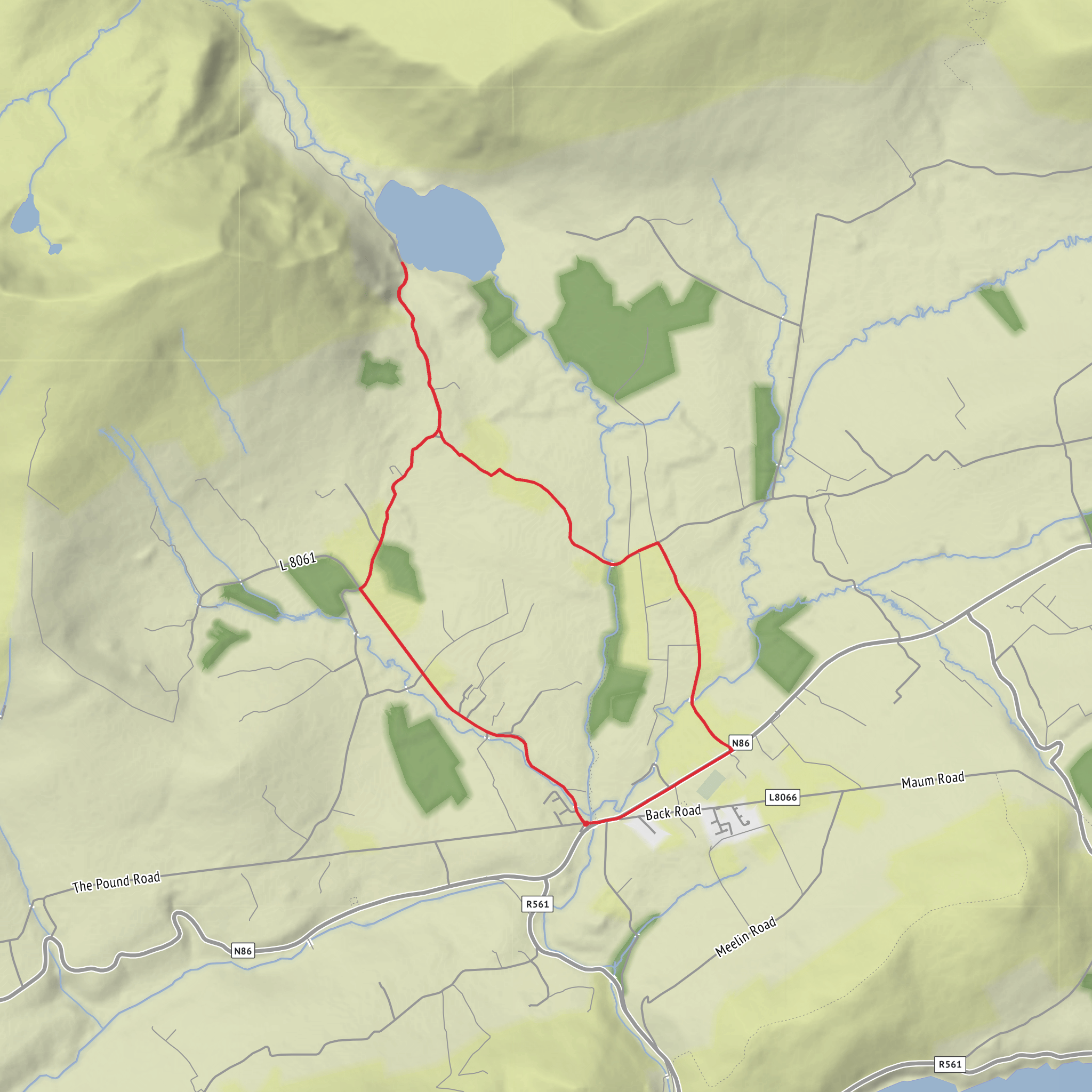 Annascaul and Annascaul Lake Loop mobile static map