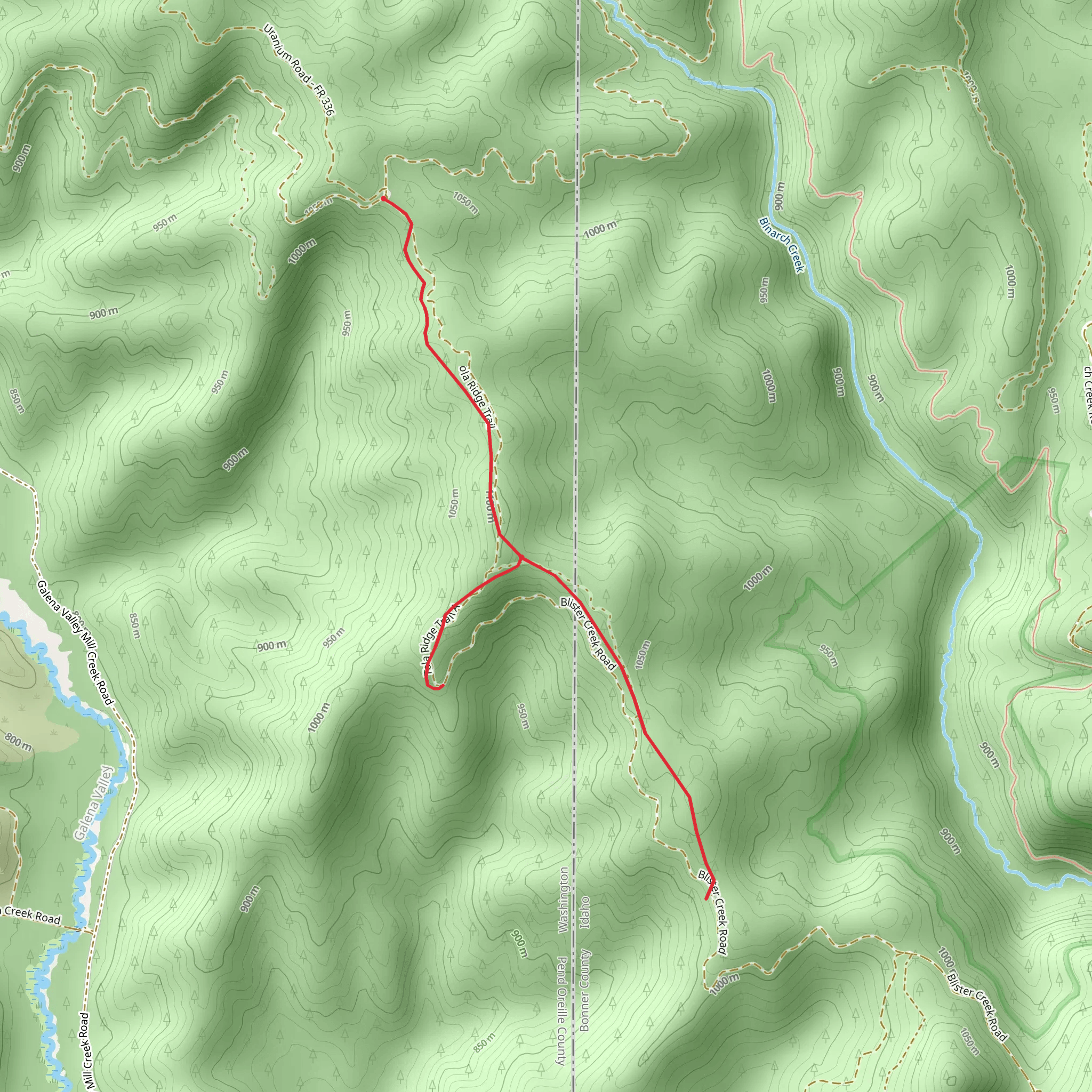 Tola Ridge Trail mobile static map