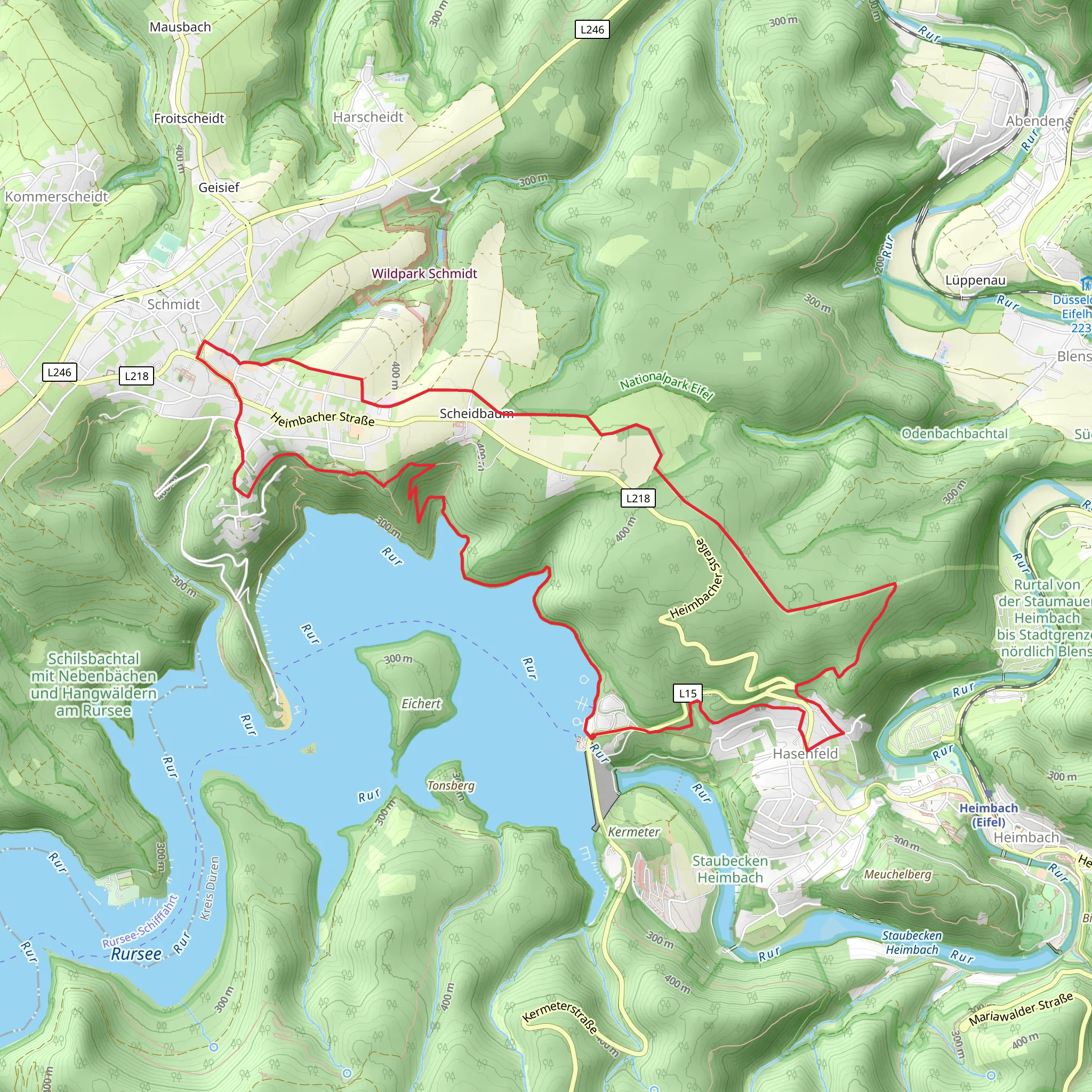 Hubertushöhe, Kroenungsweg and Eifeler Steilkueste Loop mobile static map