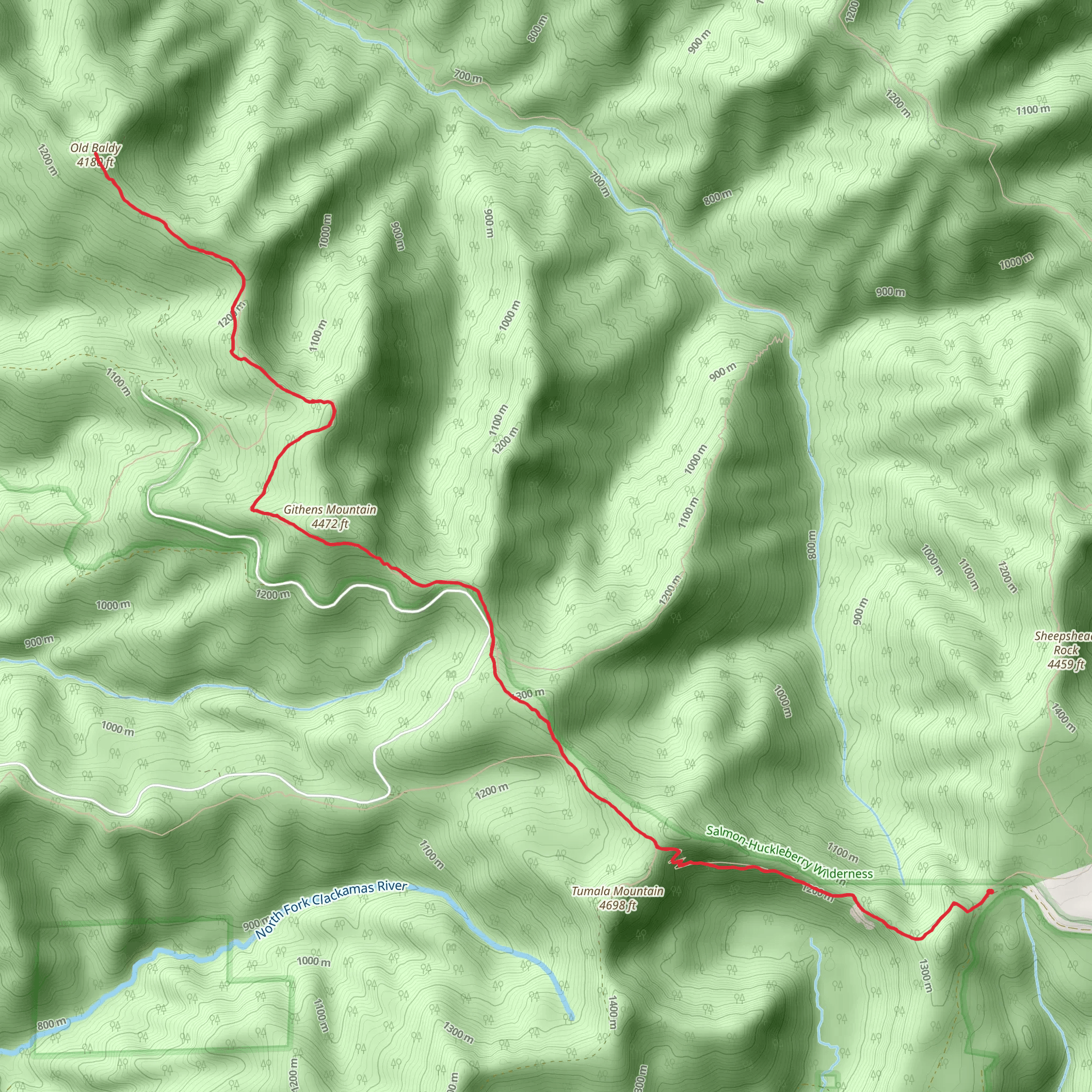 Old Baldy Trail mobile static map