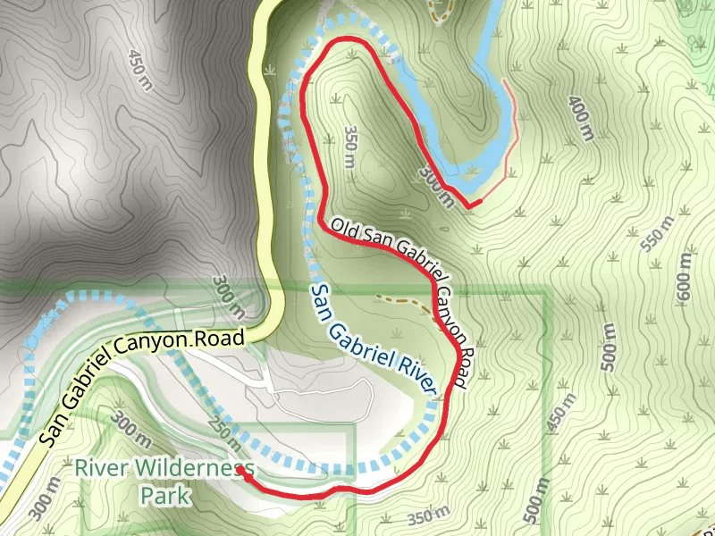 Walk along San Gabriel River mobile static map