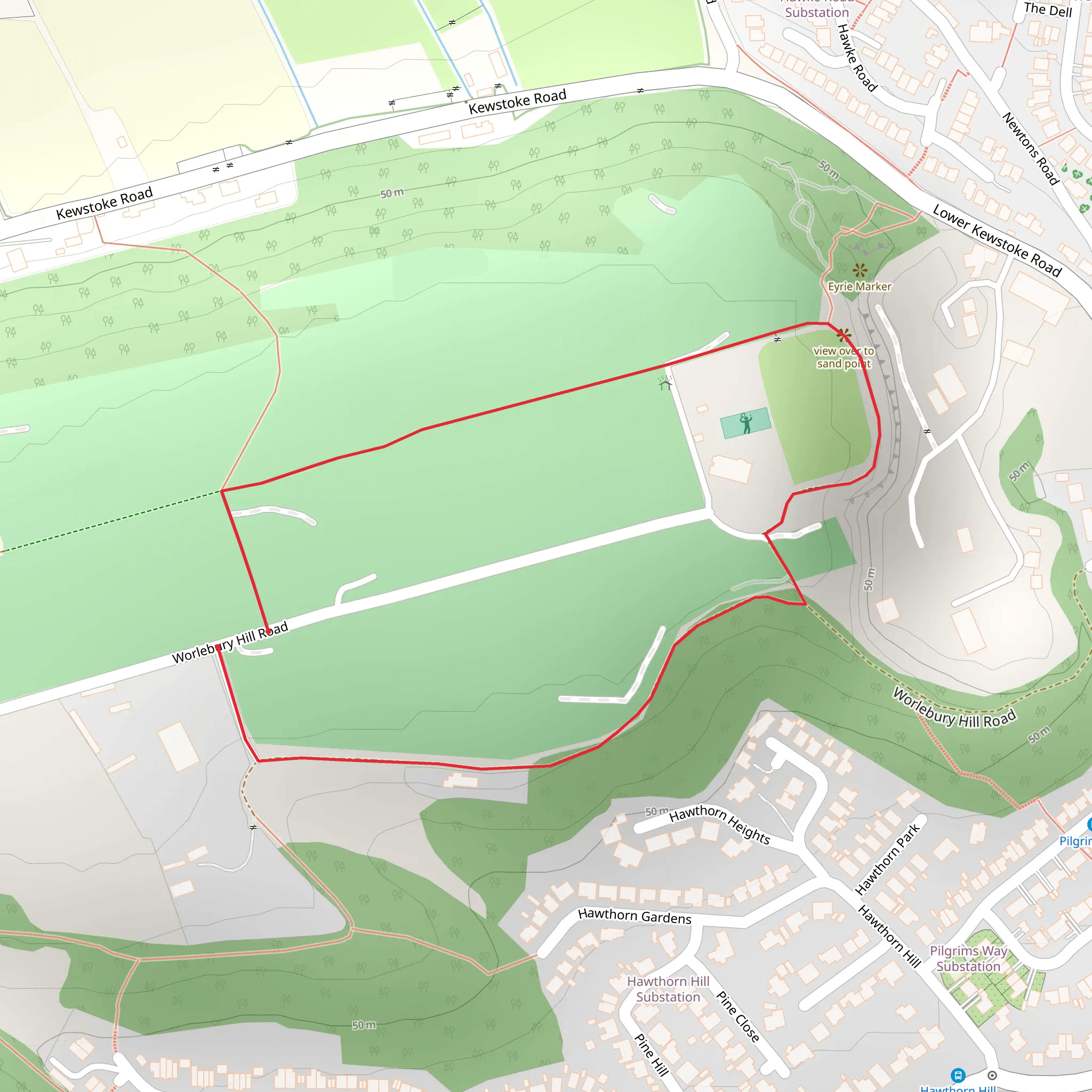Worlebury Hill Walk mobile static map