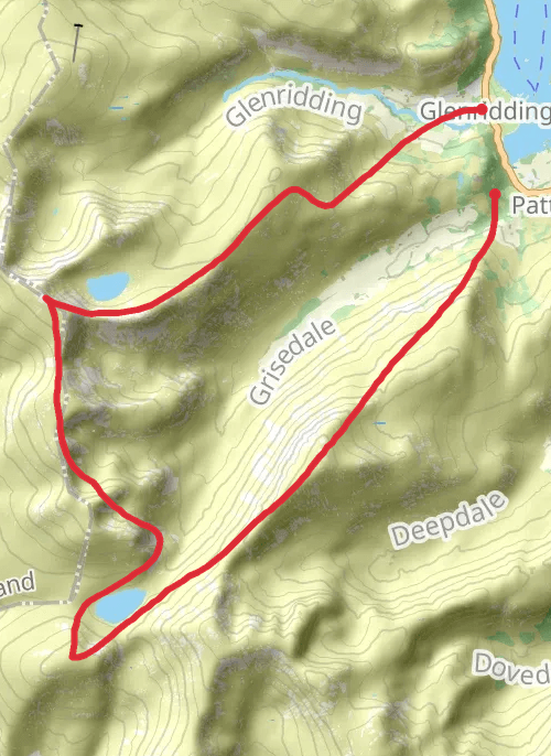 Hike on The Greater Grisedale Horseshoe mobile static map