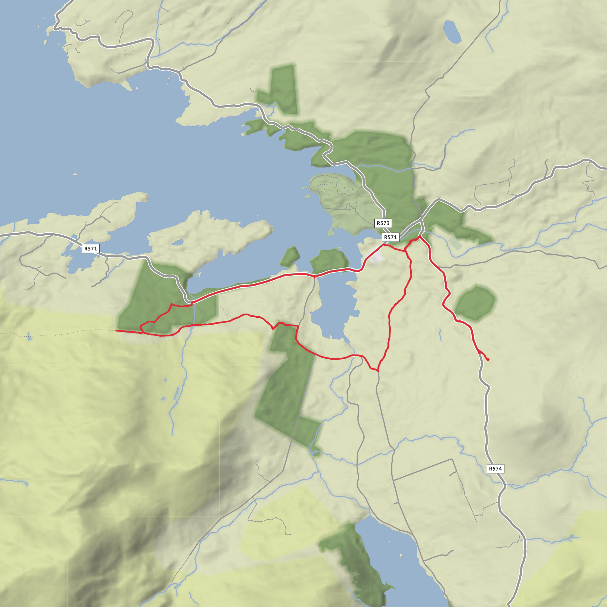 Hike from Creveen Camping to Cashelkeelty Stone Circle mobile static map