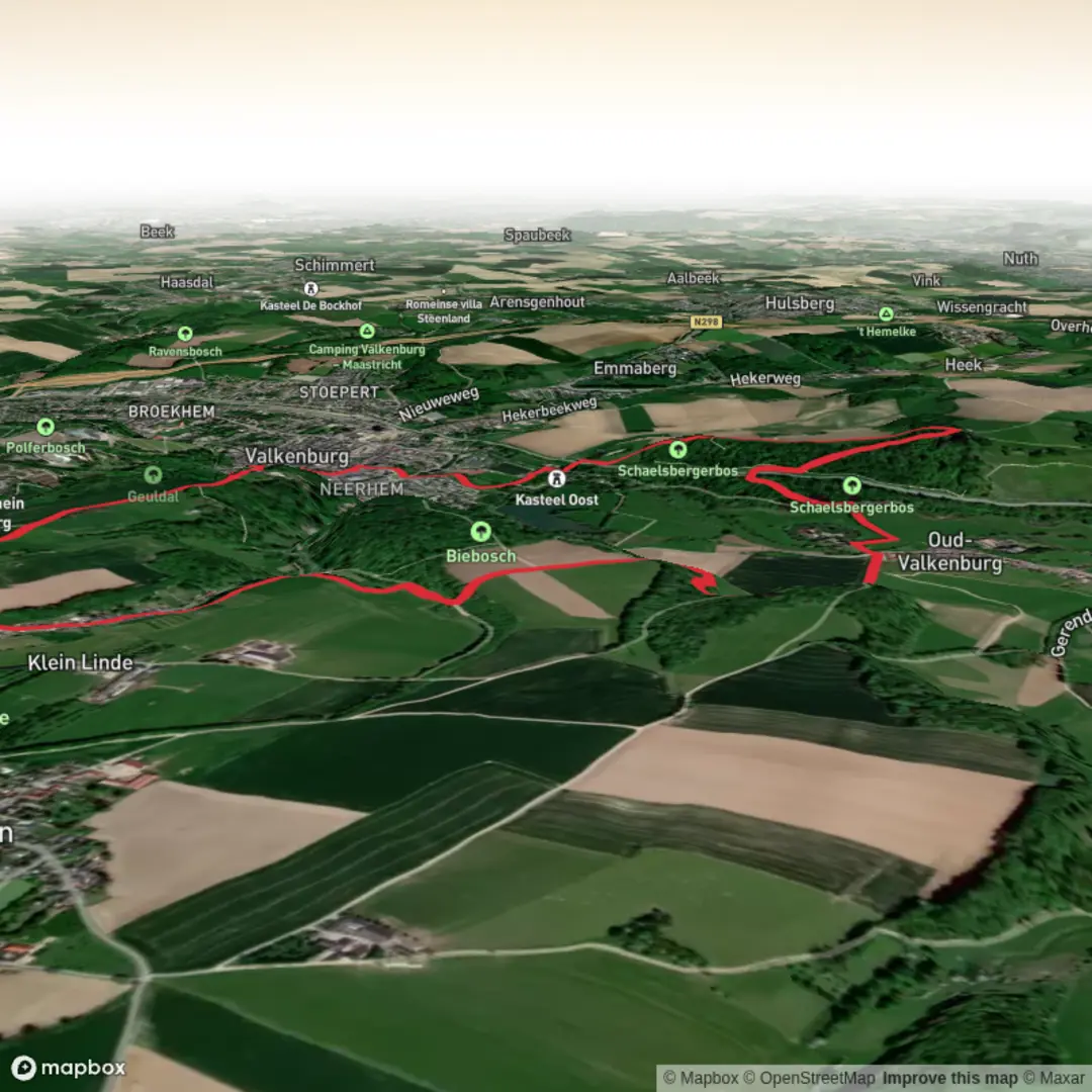 An image depicting the trail Valkenburg and Sibberkerkvoetpad Loop and its surrounding area.