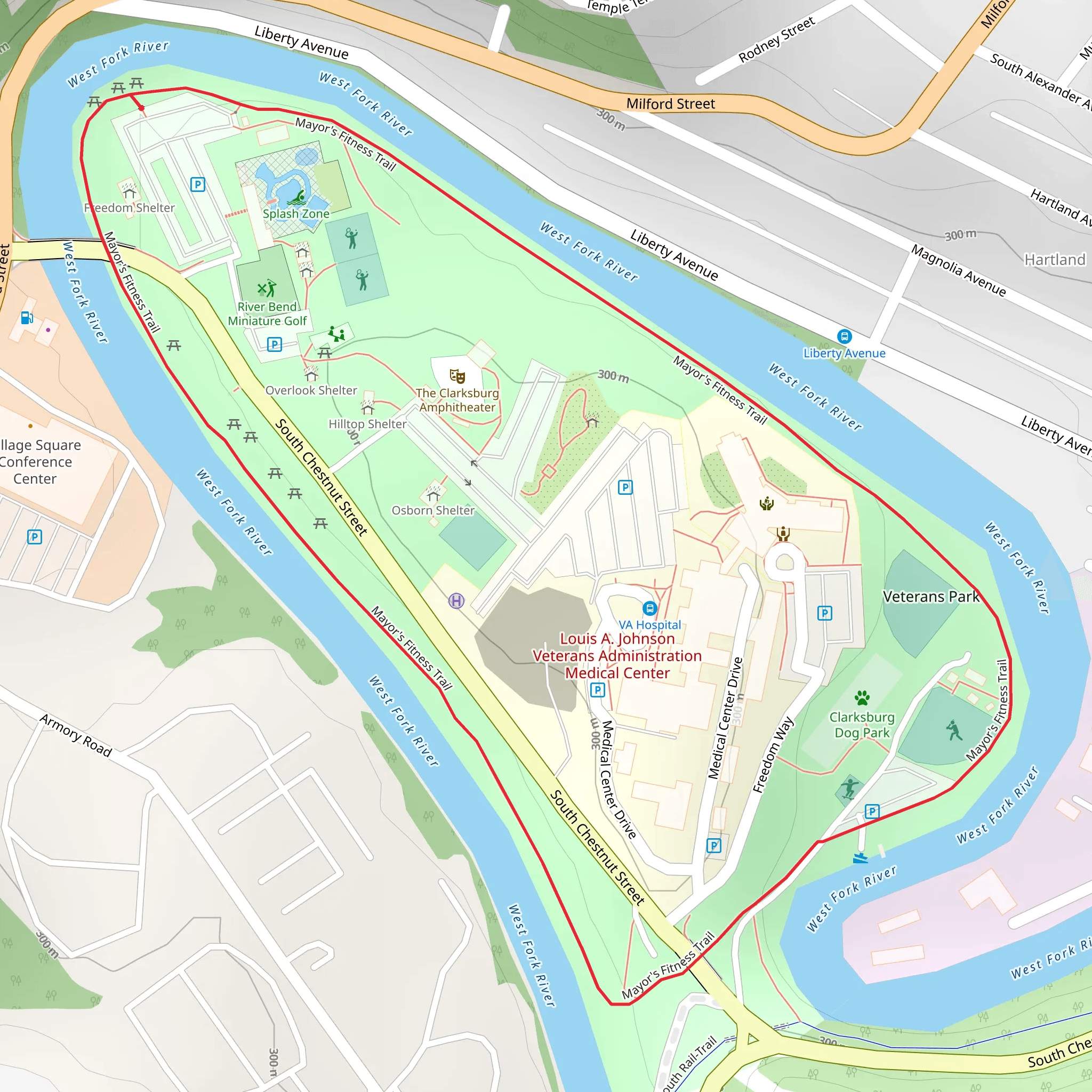 Mayor's Fitness Loop Trail mobile static map