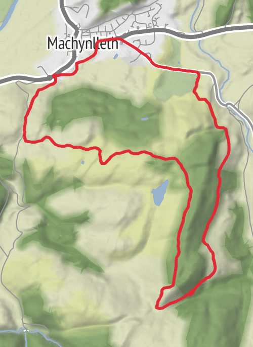 Hike from Machynlleth mobile static map