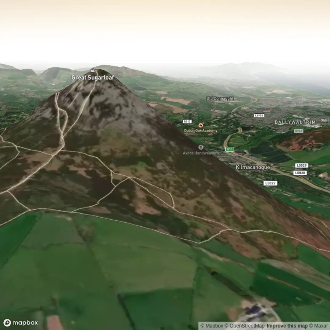 An image depicting the trail Great Sugarloaf and its surrounding area.