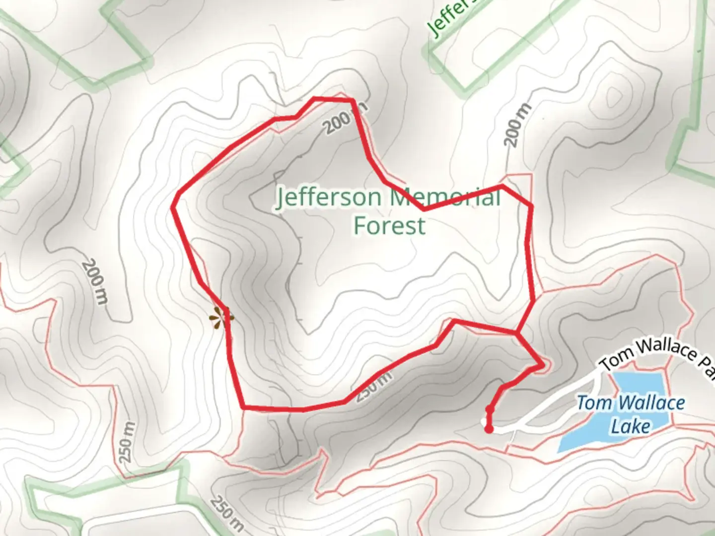 An image depicting the trail Purple Heart Loop Trail and its surrounding area.