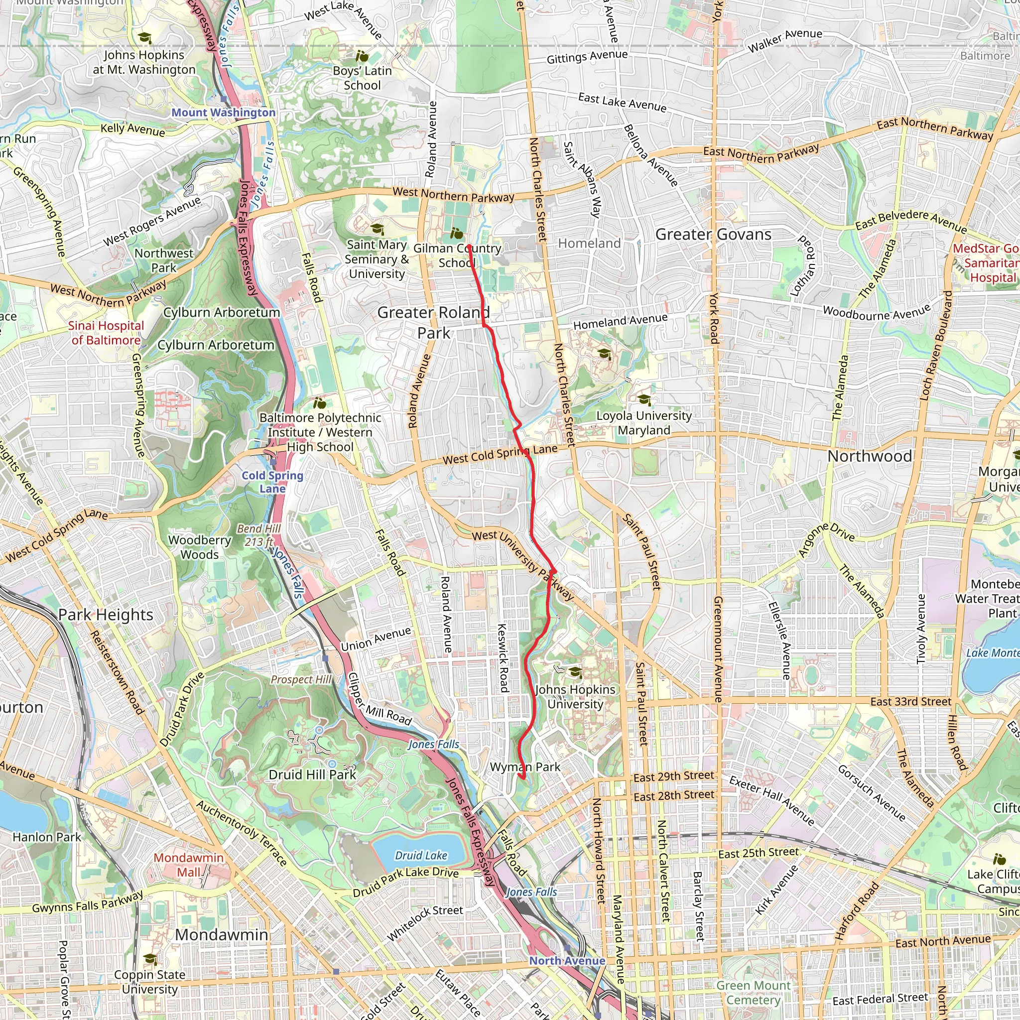 Stony Run Walking Path mobile static map